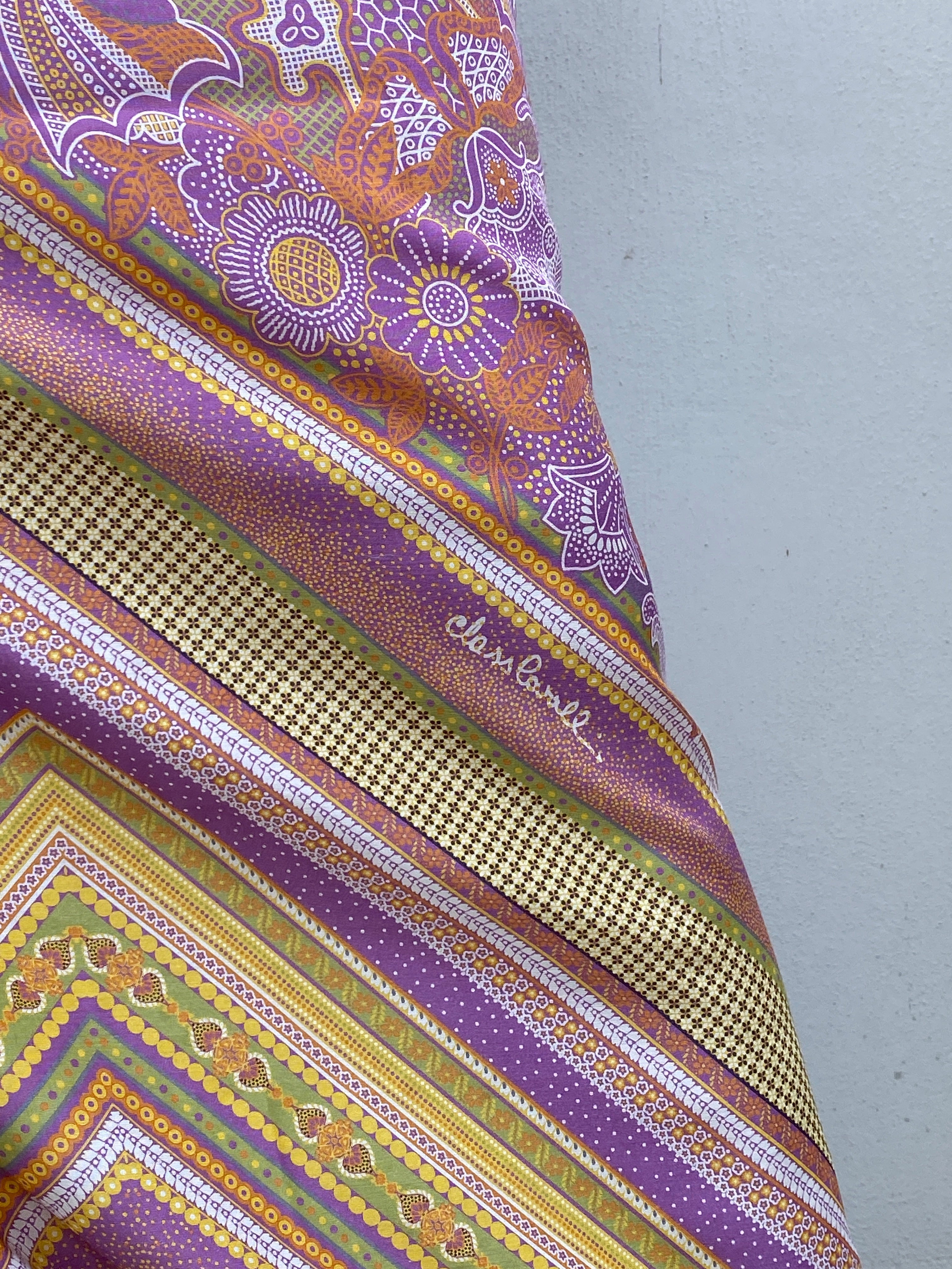 Vintage Y2K Class Roberto Cavalli Purple Paisley Print Maxi Skirt - M