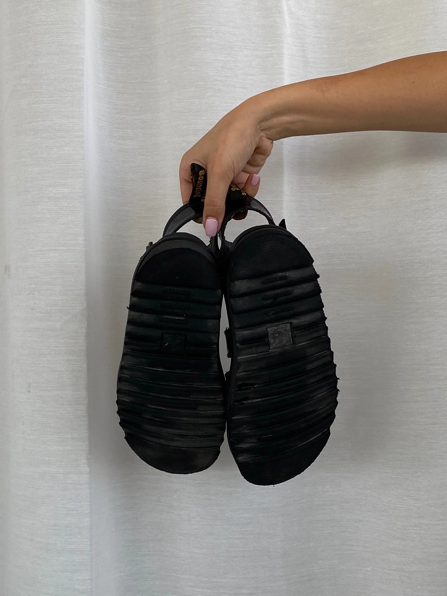 Dr. Martens Blaire Black Platform Patent Leather Gladiator Sandals – Size EU 37