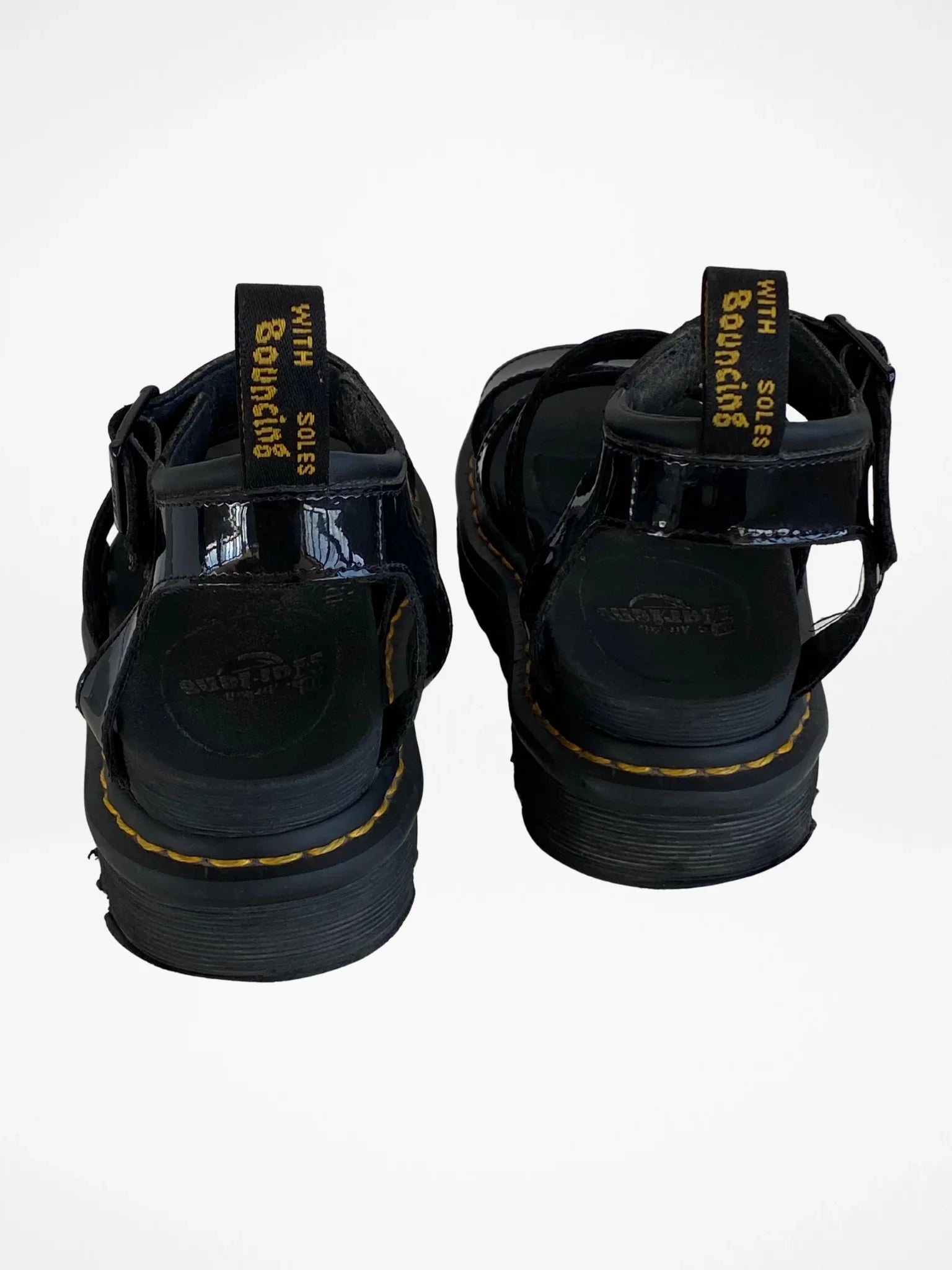 Dr. Martens Blaire Black Platform Patent Leather Gladiator Sandals – Size EU 37