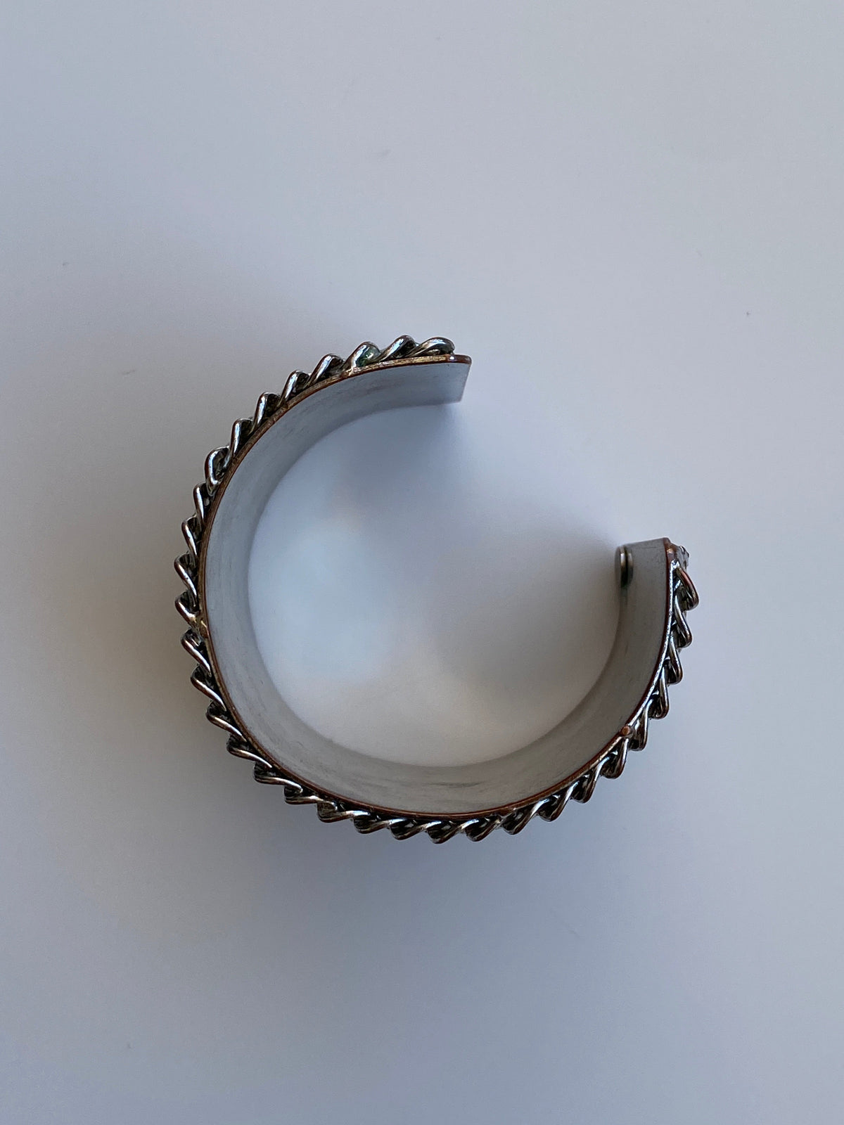 Vintage 90s/Y2K Cookie Lee Silver-Tone Mixed Chain Wide Statement Cuff Bracelet