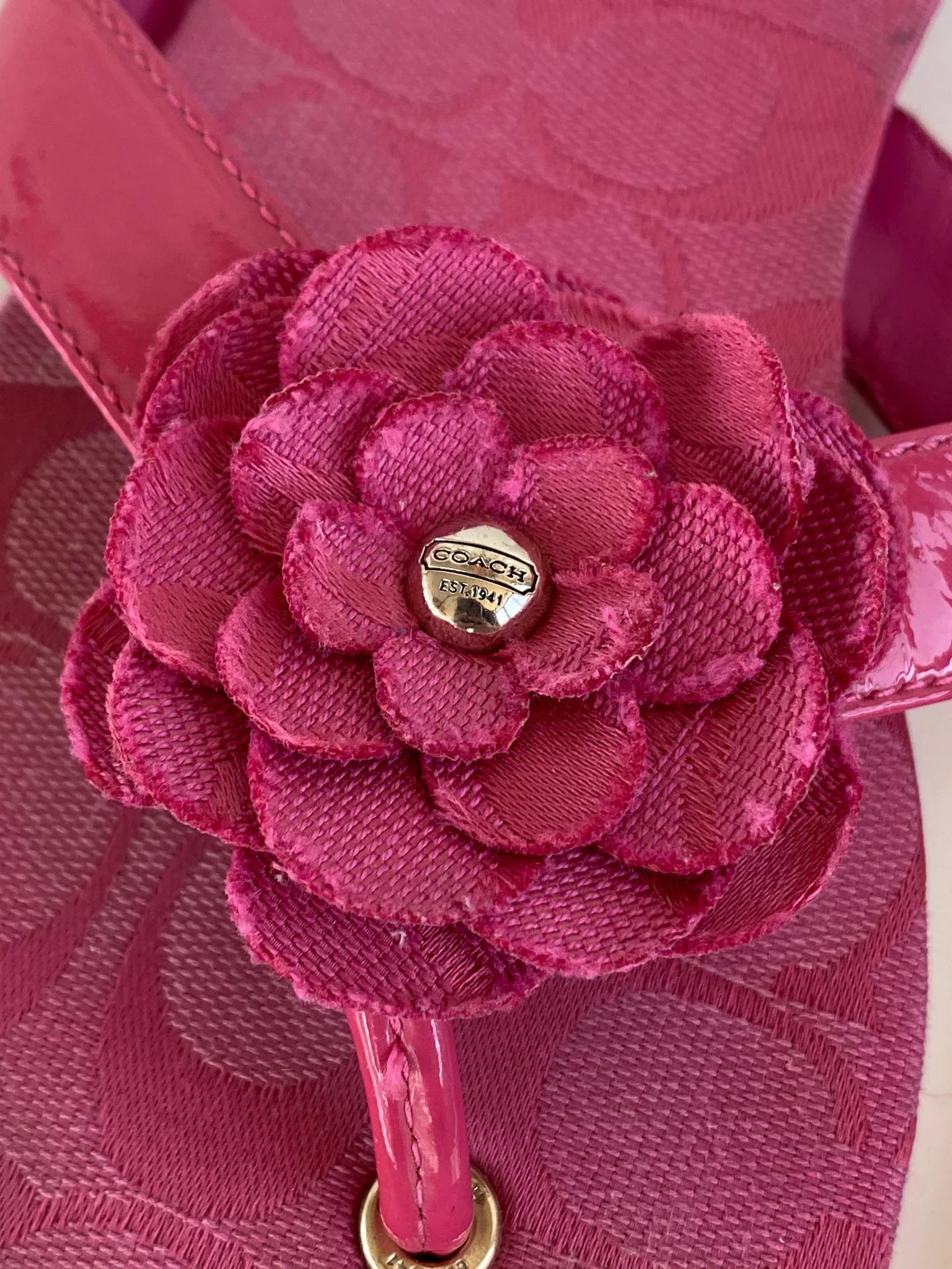 Coach Samira Pink Signature C Floral Sandals – Size EU 39.5