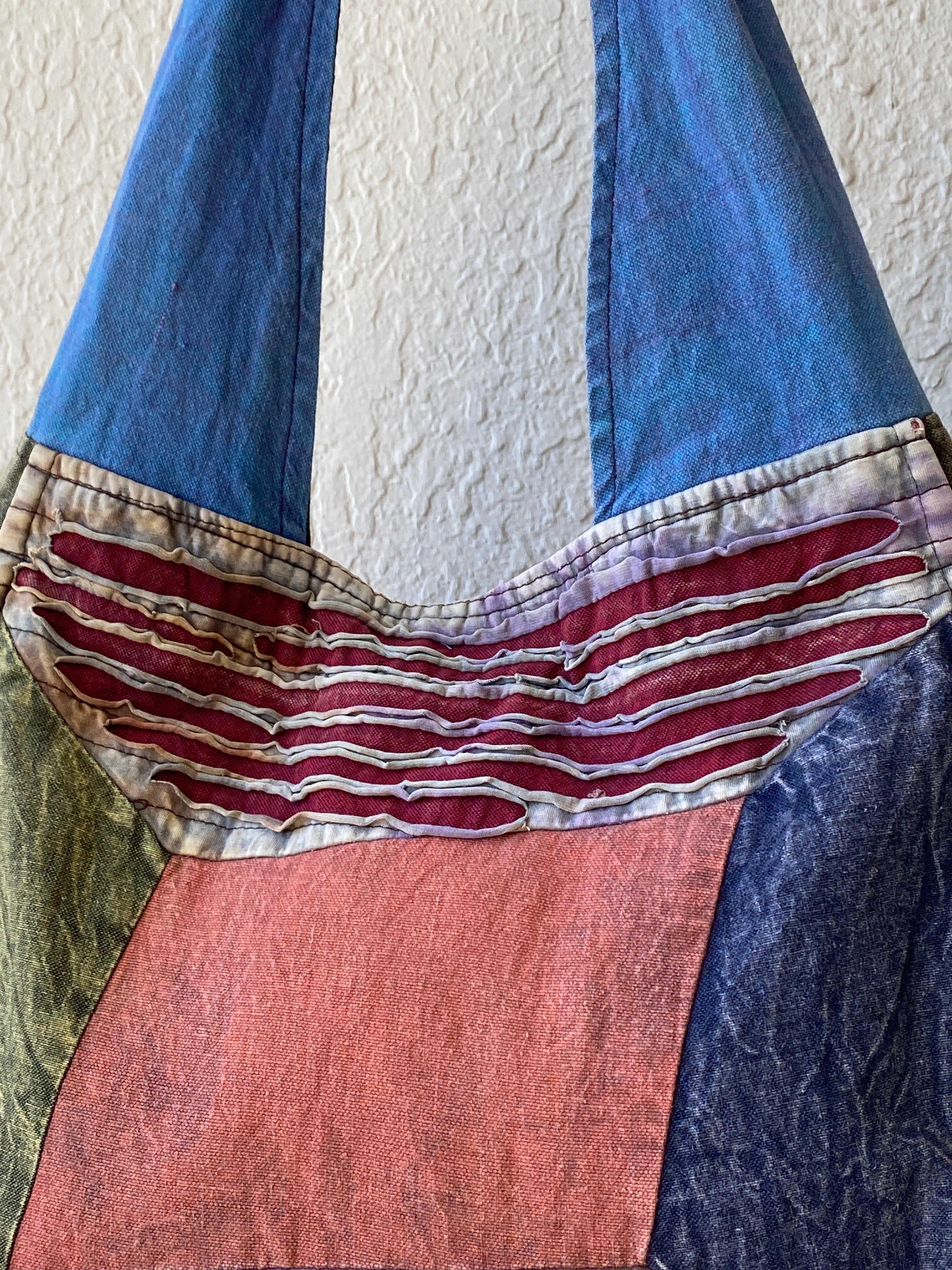 Hippie Hobo Bohemian Multi-colored Patchwork Cotton Shoulder Bag