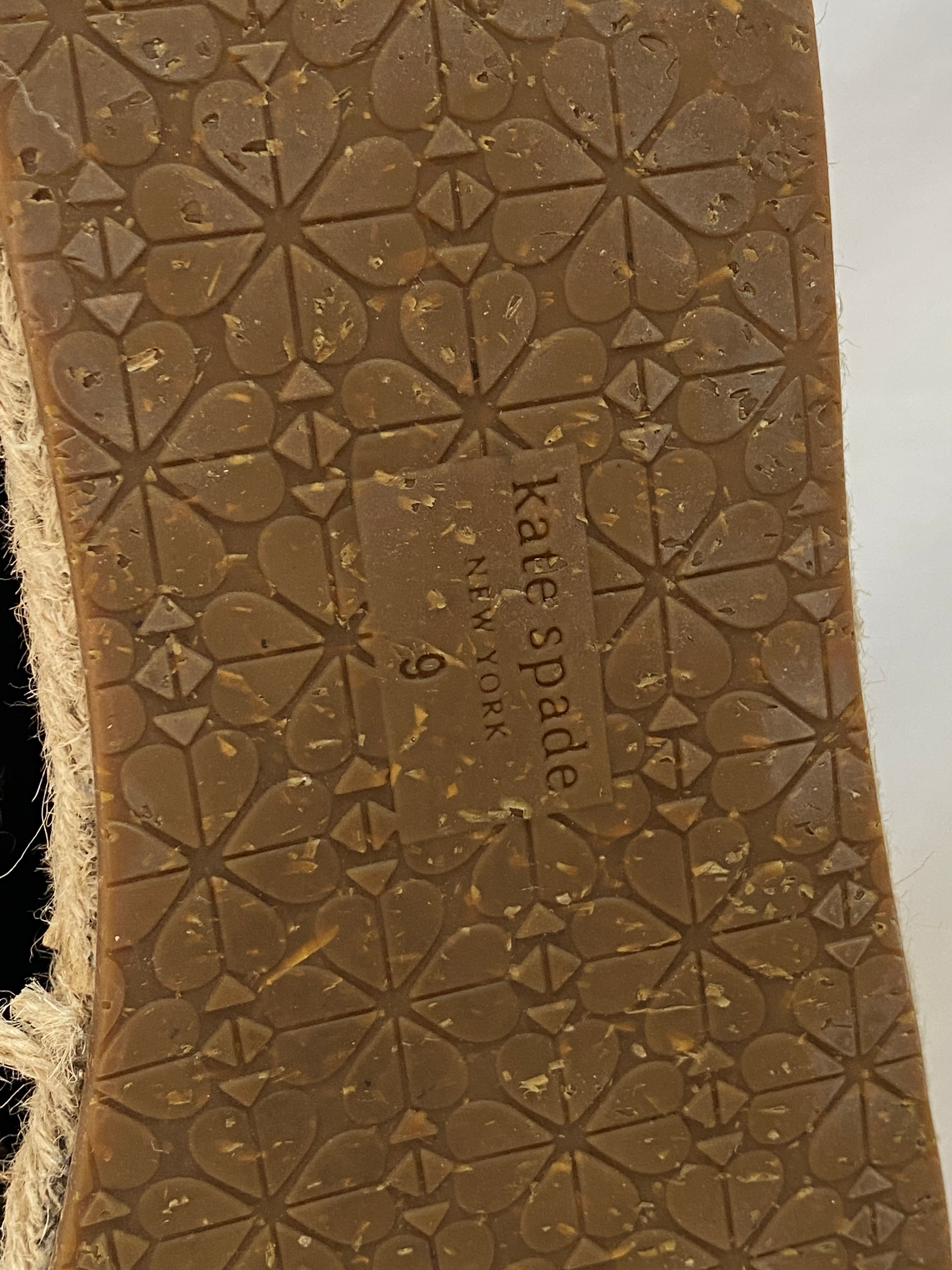 Kate Spade Navy Suede Espadrille Loafers Platform Jute Sole Slip-Ons - 39.5EU