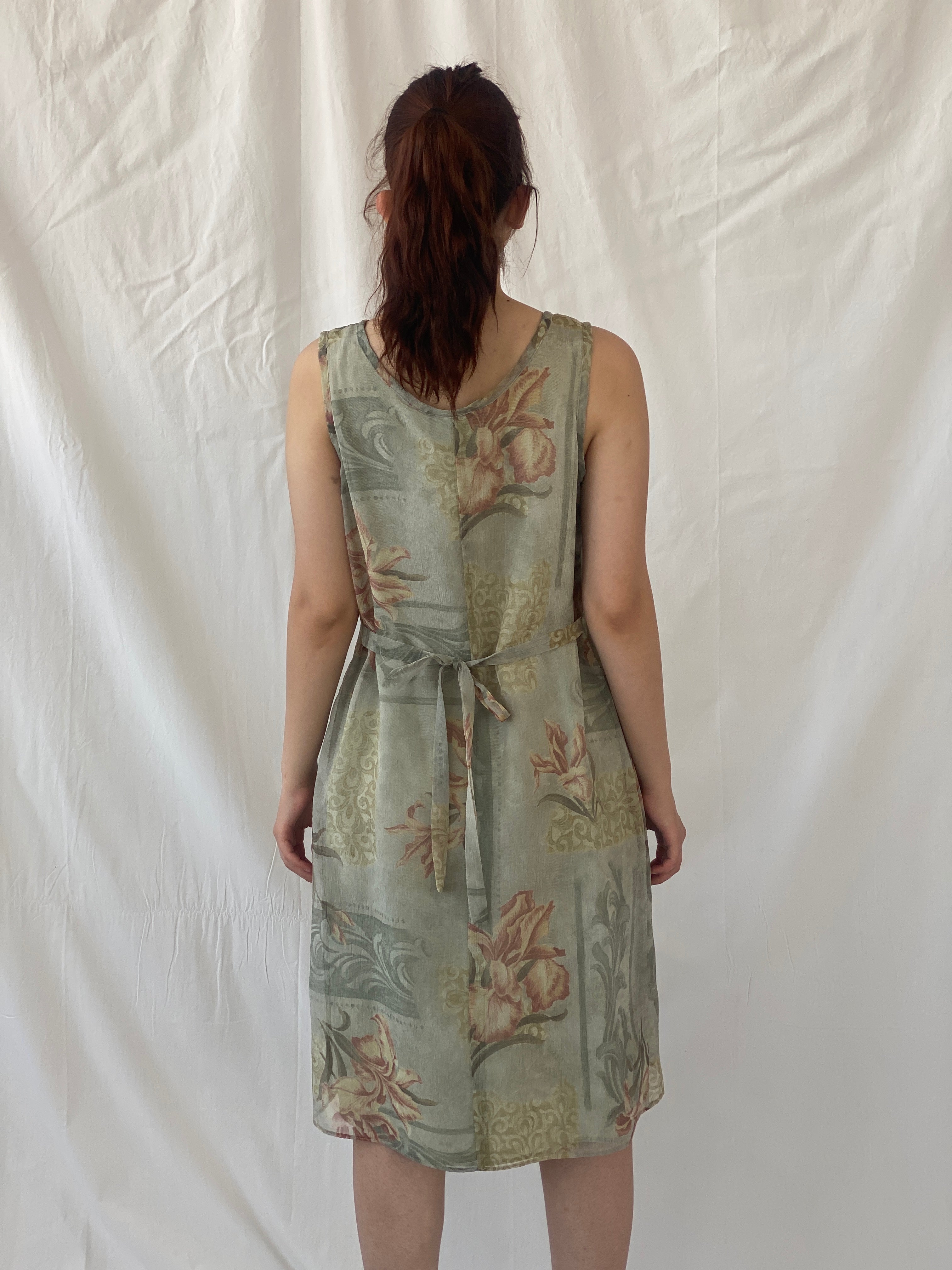 Vintage Y2K Willy’s New York Muted Pastel Floral Midi Dress - M