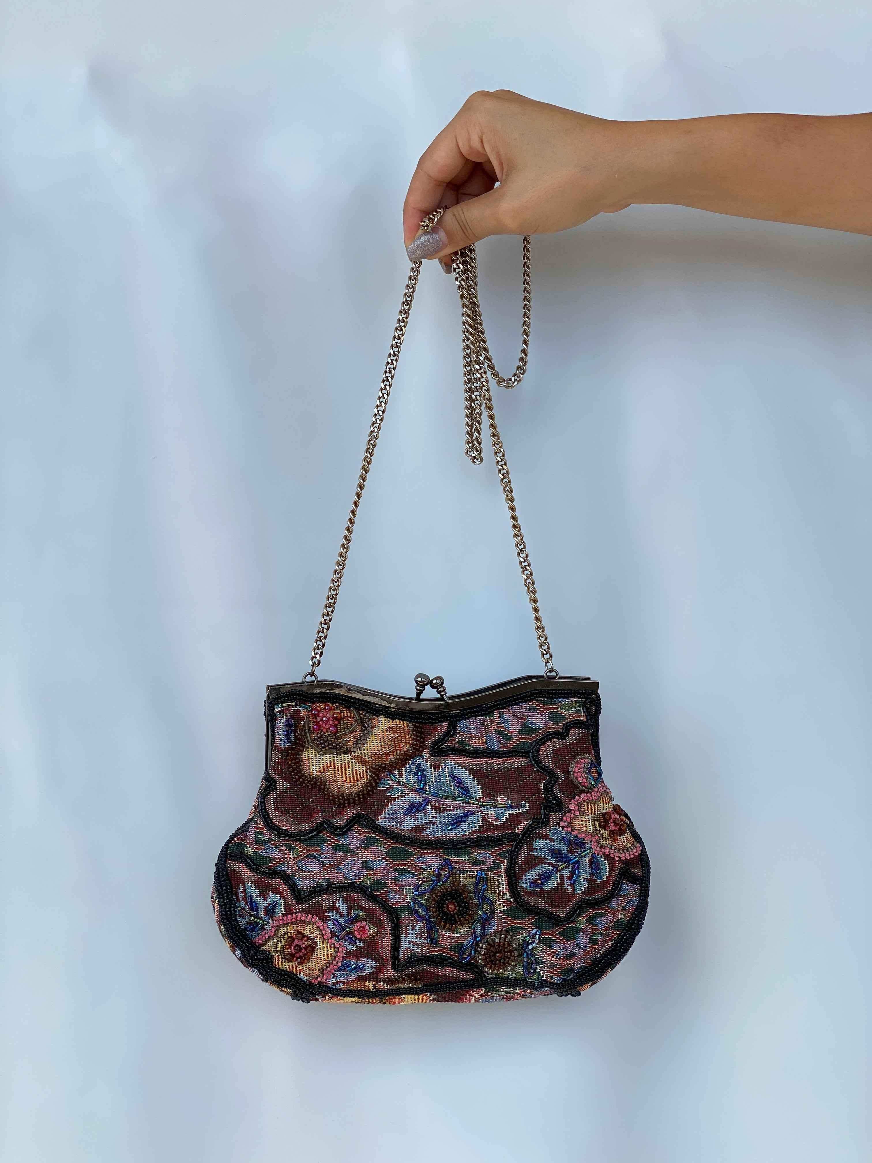 Gorgeous Antique Tapestry Beaded Bag - Balagan Vintage Beaded Bag bag, beaded, beaded bag, NEW IN