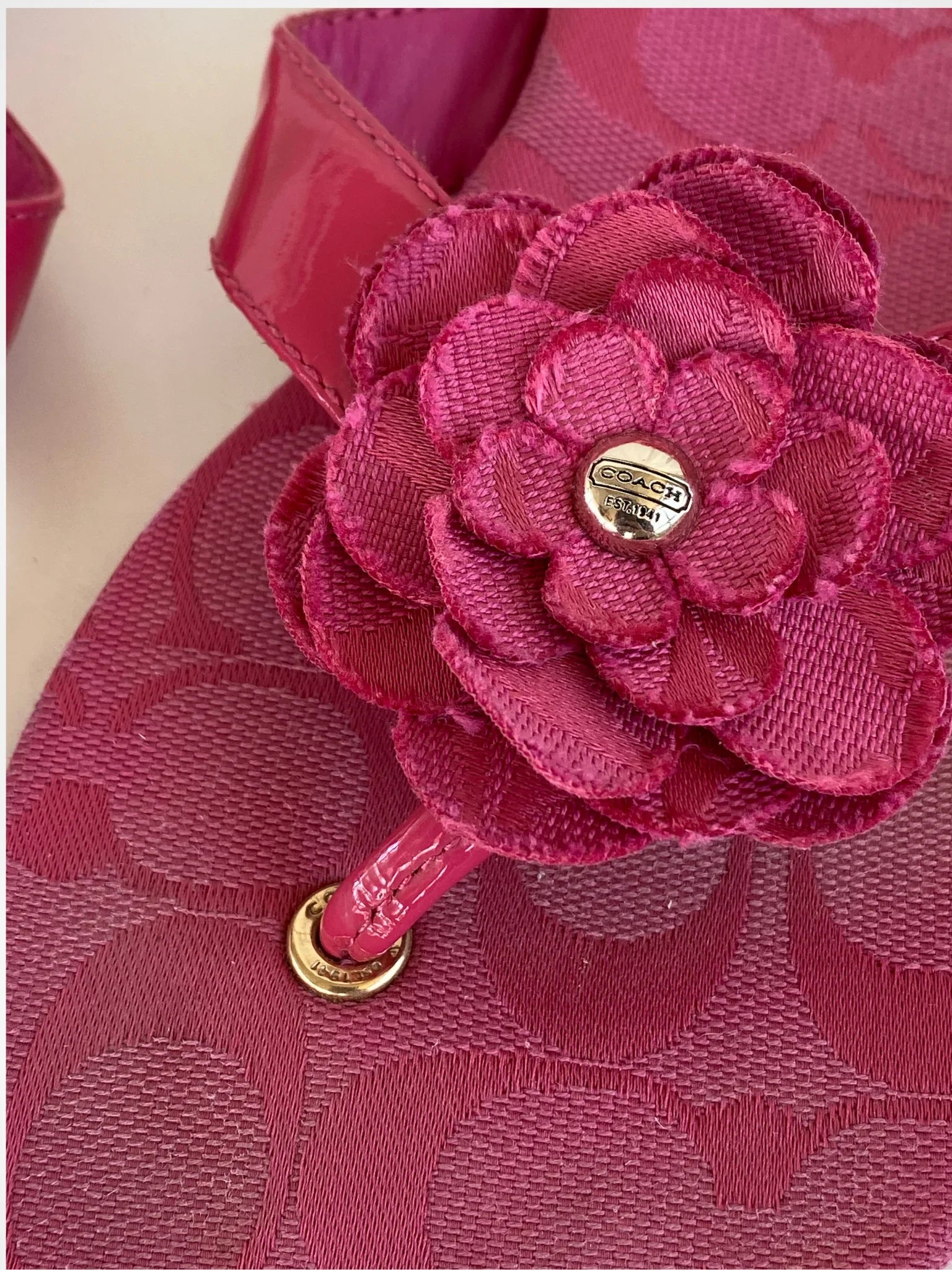 Coach Samira Pink Signature C Floral Sandals – Size EU 39.5