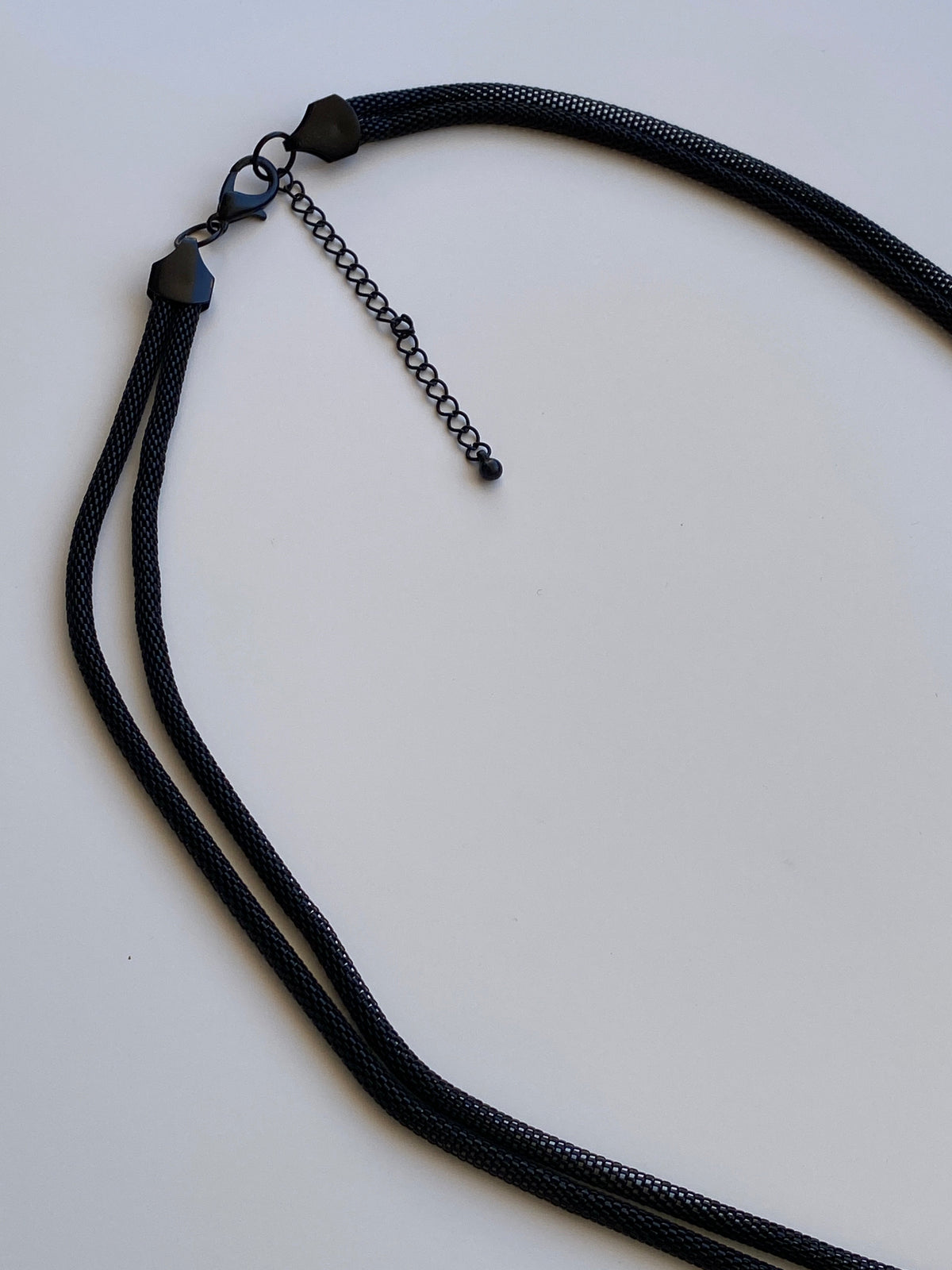 Vintage Y2K Black Mesh Multi-Strand Knot Statement Necklace