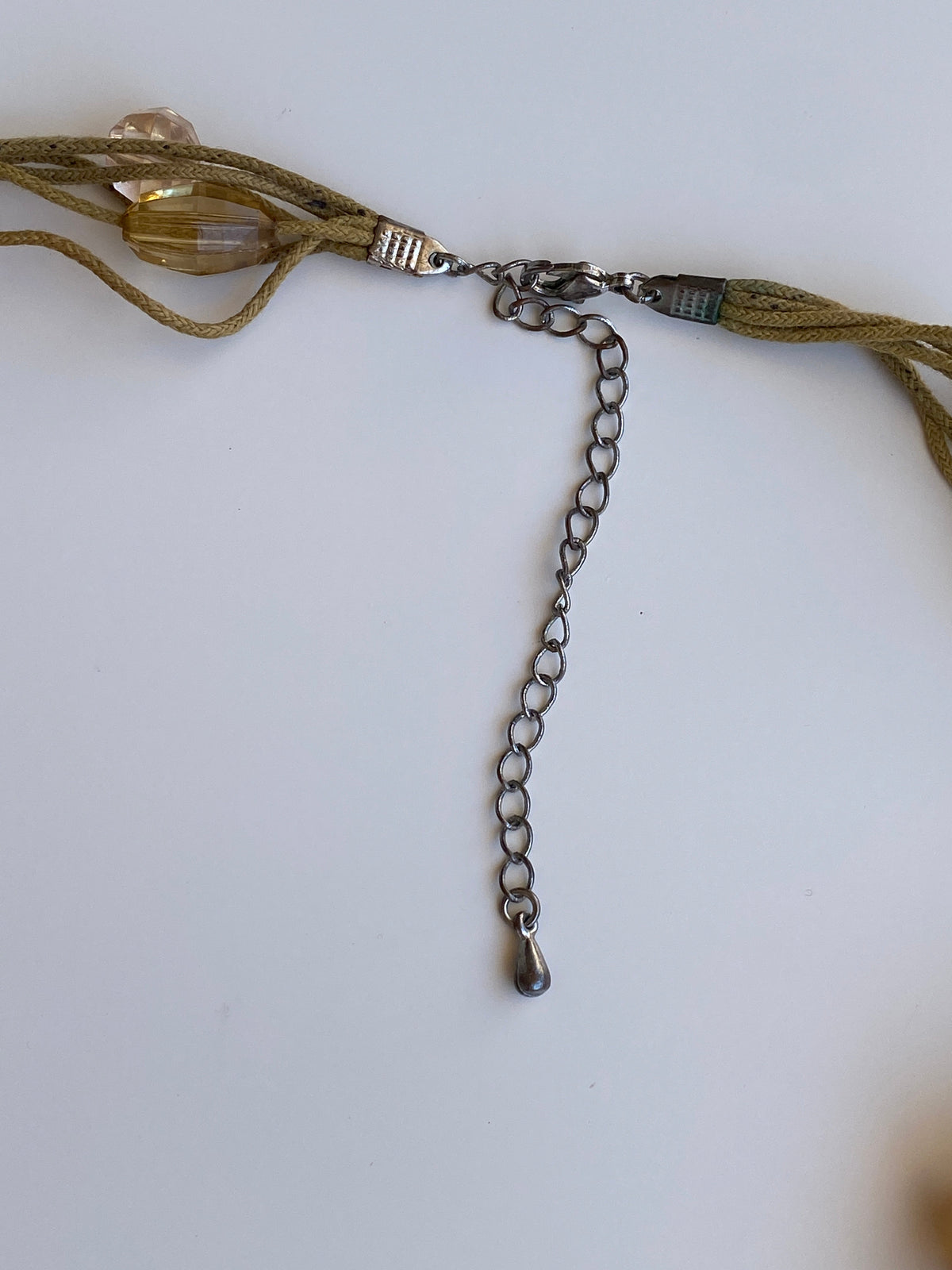 Vintage Y2K Amber Brown Beaded Multi-Strand Cord Pendant Tassel Necklace