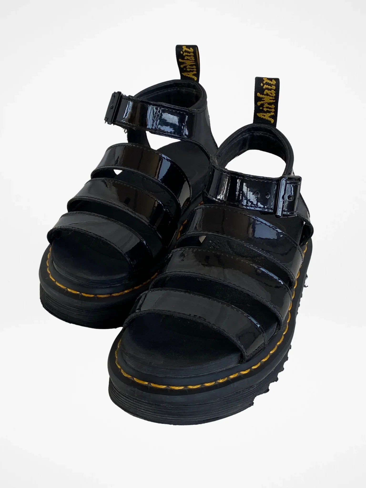 Dr. Martens Blaire Black Platform Patent Leather Gladiator Sandals – Size EU 37