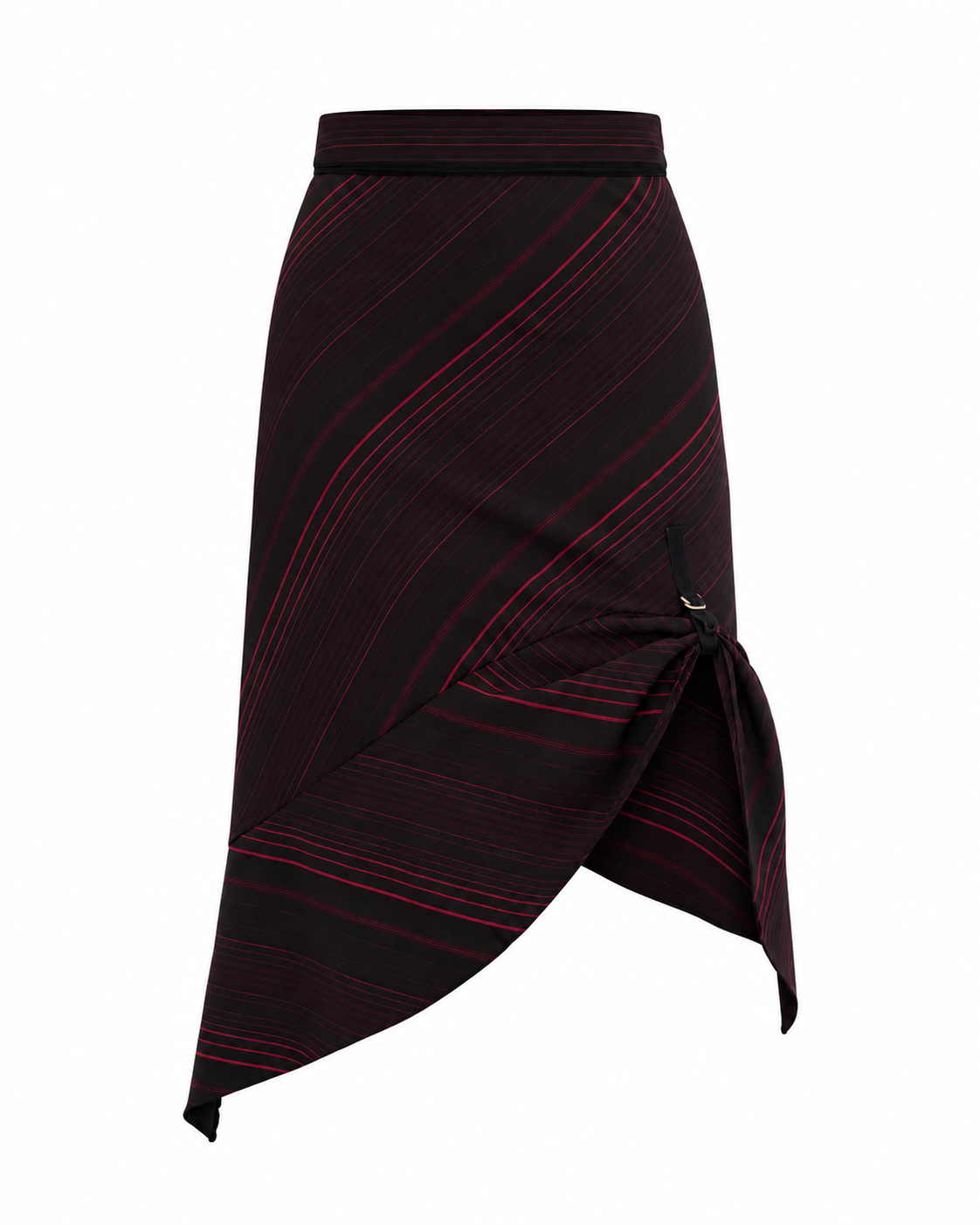 Vintage Xanaka Burgundy Striped Asymmetric Office Core Skirt – M