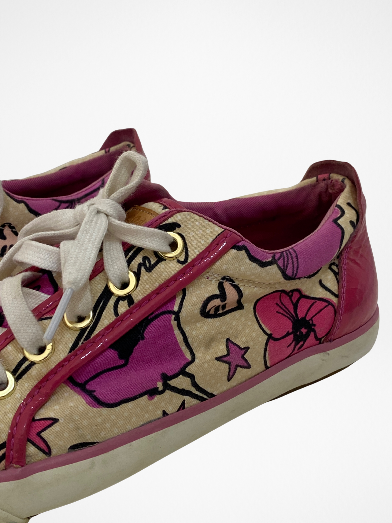 Vintage Coach Pink Floral Canvas Sneakers - 39EU