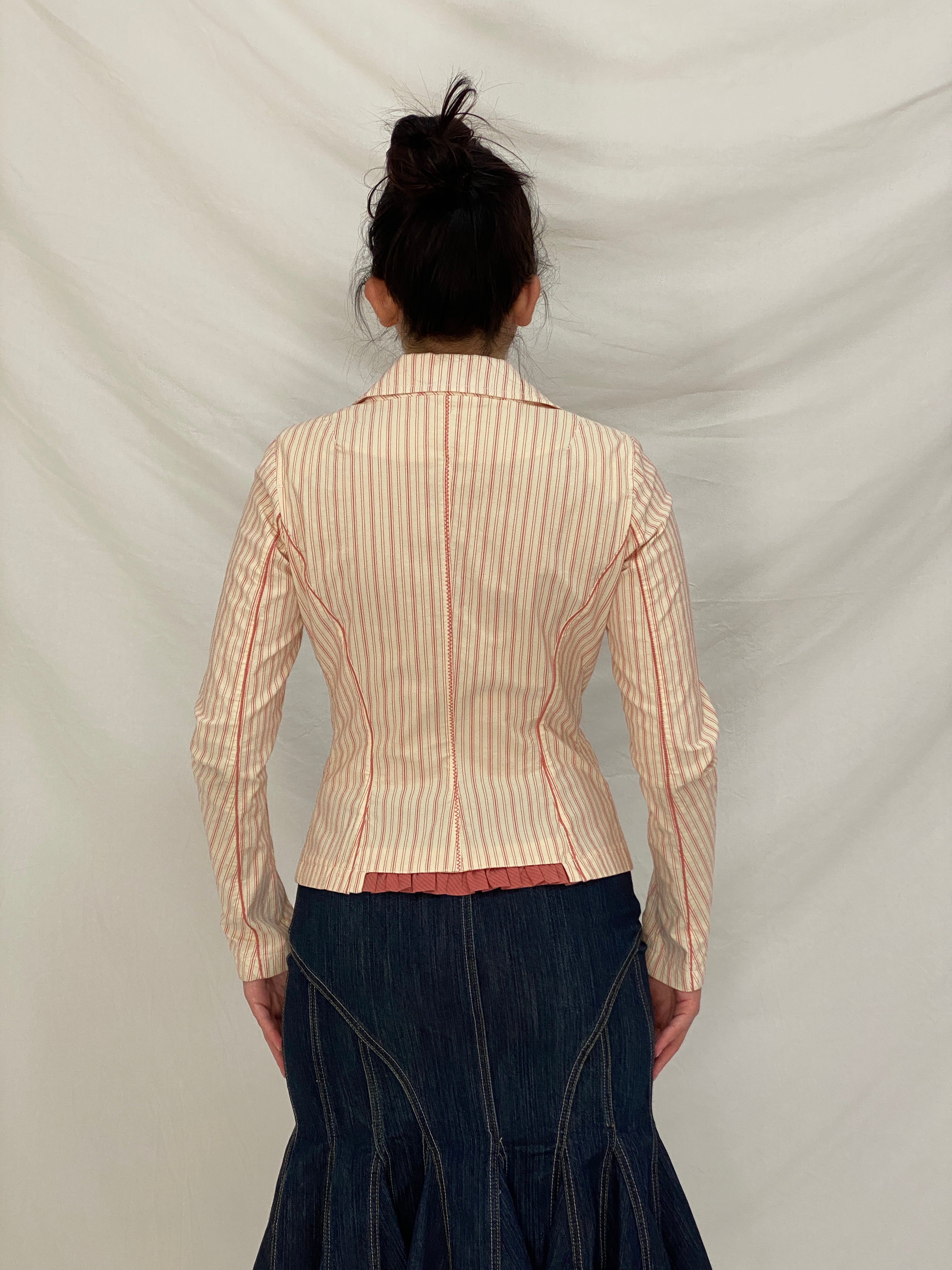 Vintage Tarmanuda by Grazia Pi Pink Striped Tailored Blazer – S