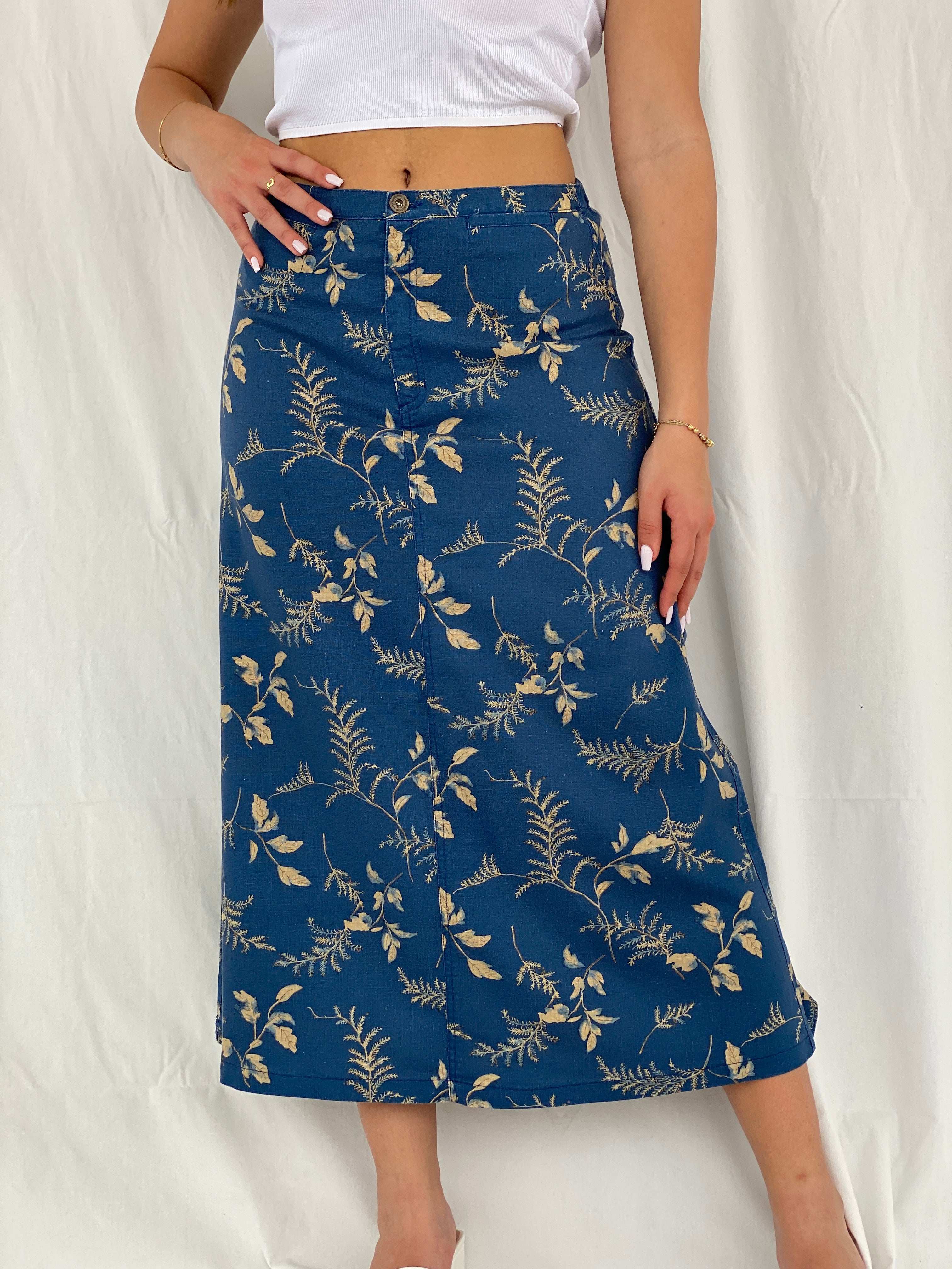 00s Y2K Liz Claiborne Lizwear Midi Linen Skirt - Size S