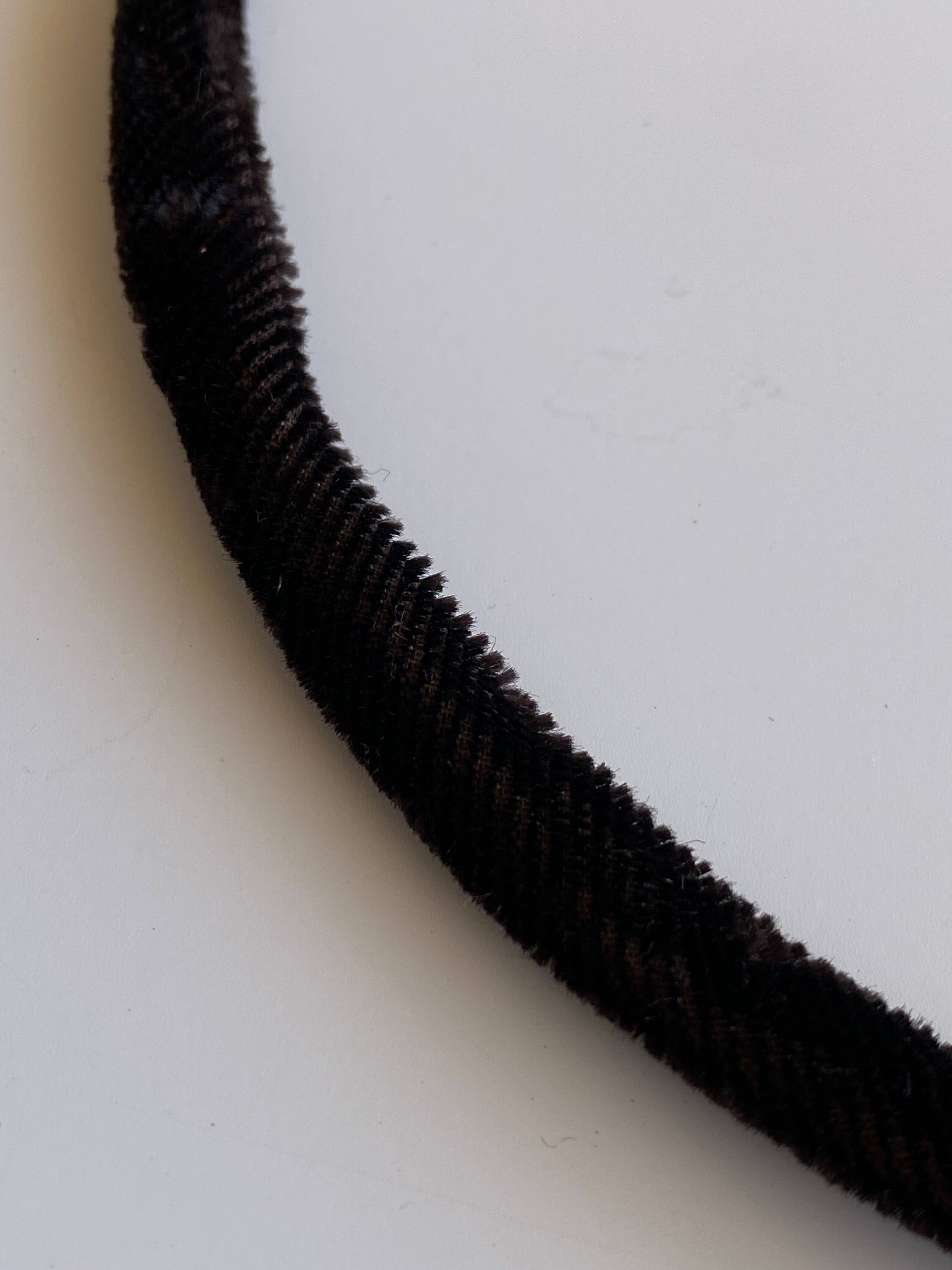 Vintage Express Brown Cord Gold-Tone Medallion Choker Necklace