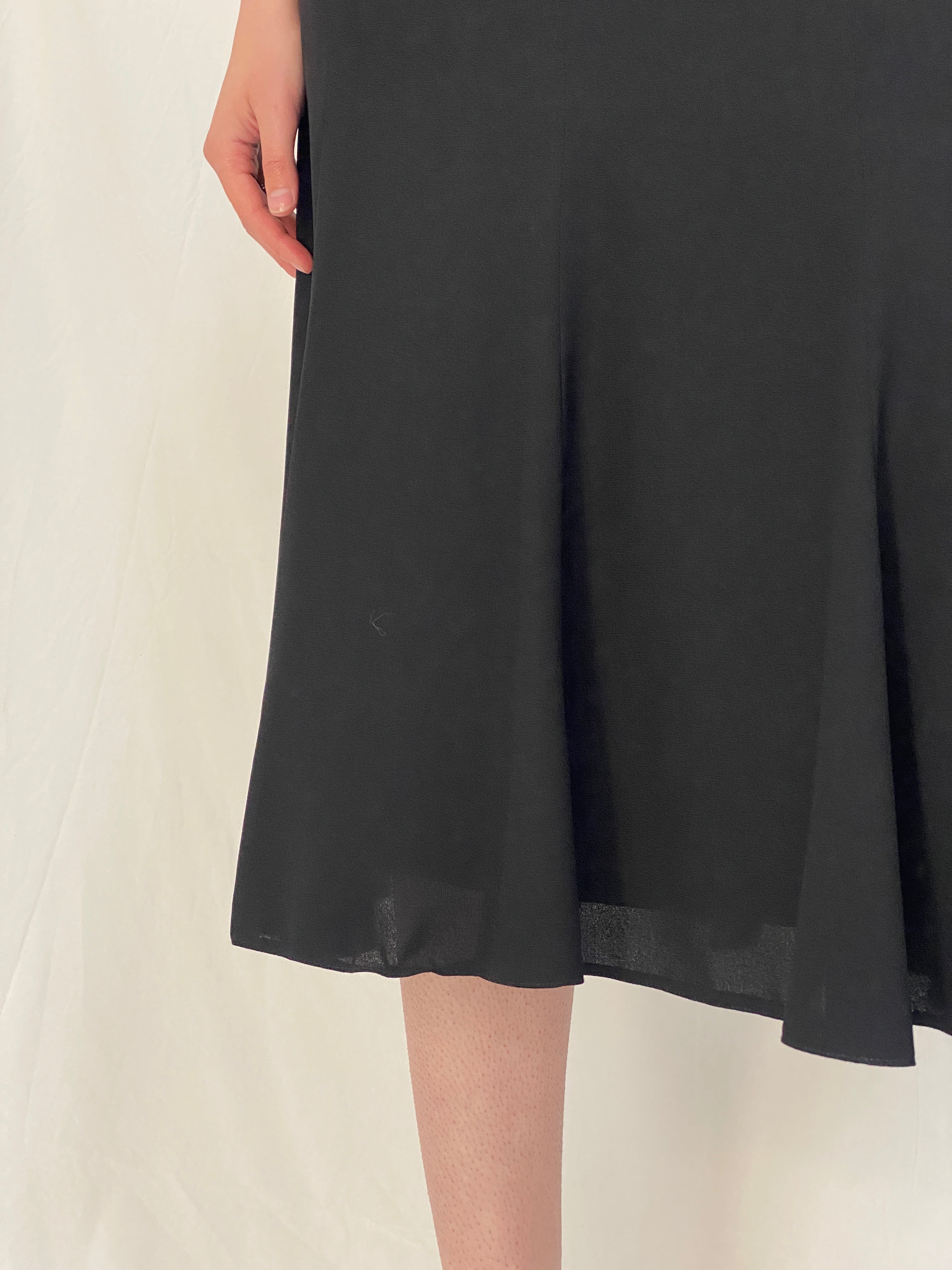 Vintage Y2K Sabena Black Flared A-Line Midi Skirt - S