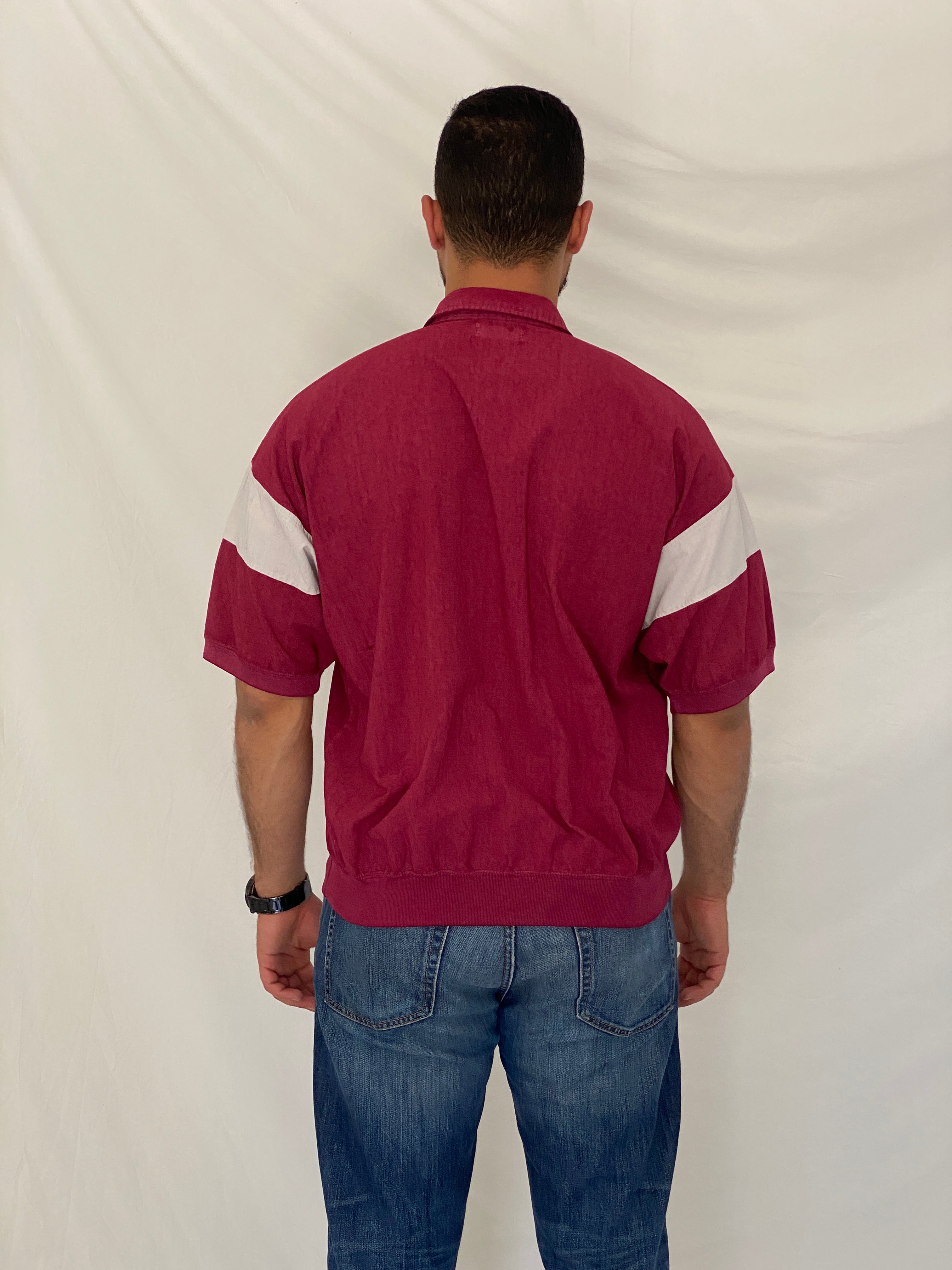 Vintage Alexxus Exclusive Burgundy Quarter Zip Polo Top Knit – L