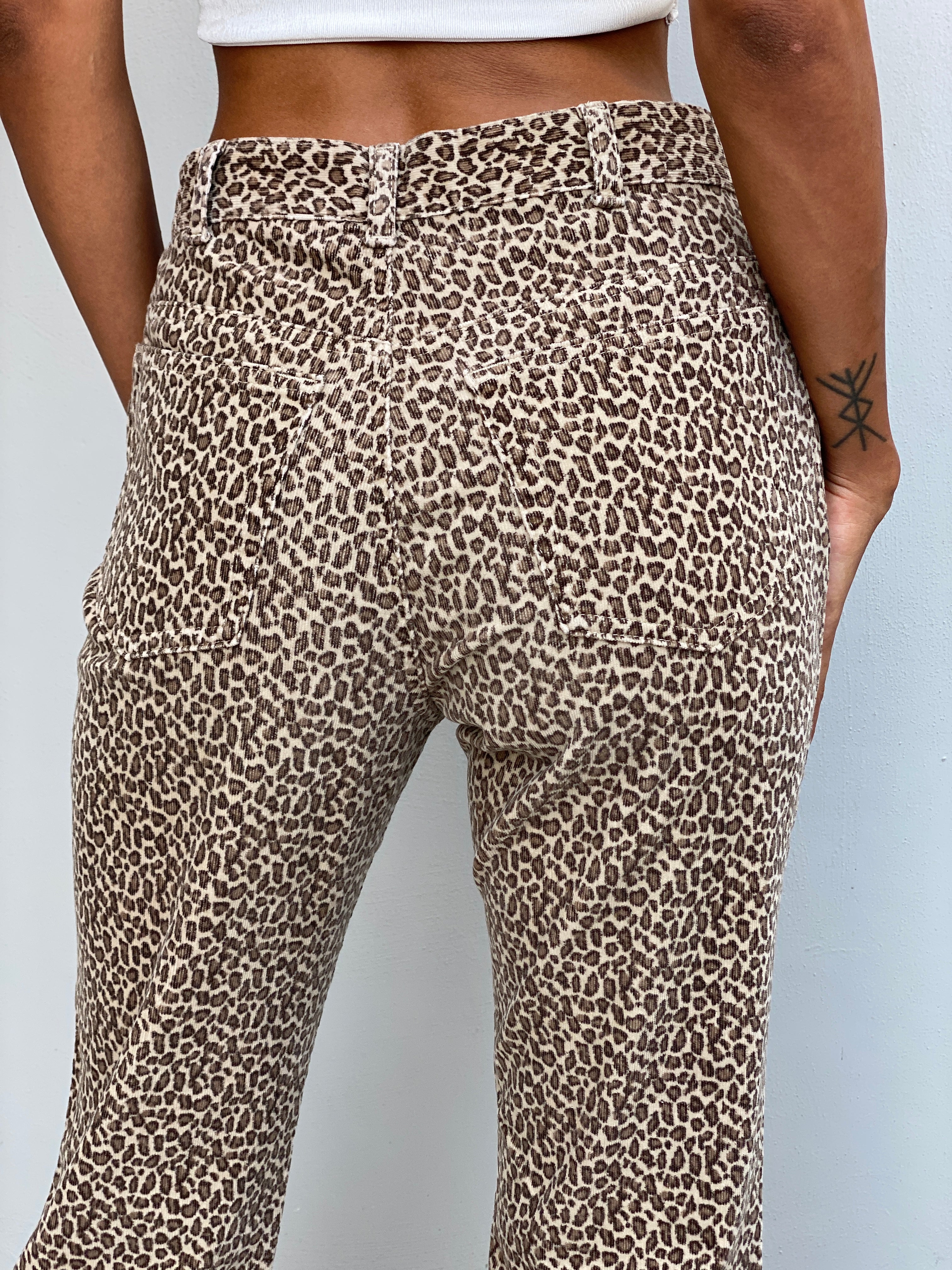 Vintage Y2K GAP Leopard Print Straight Leg Jeans Brown Animal Print - S