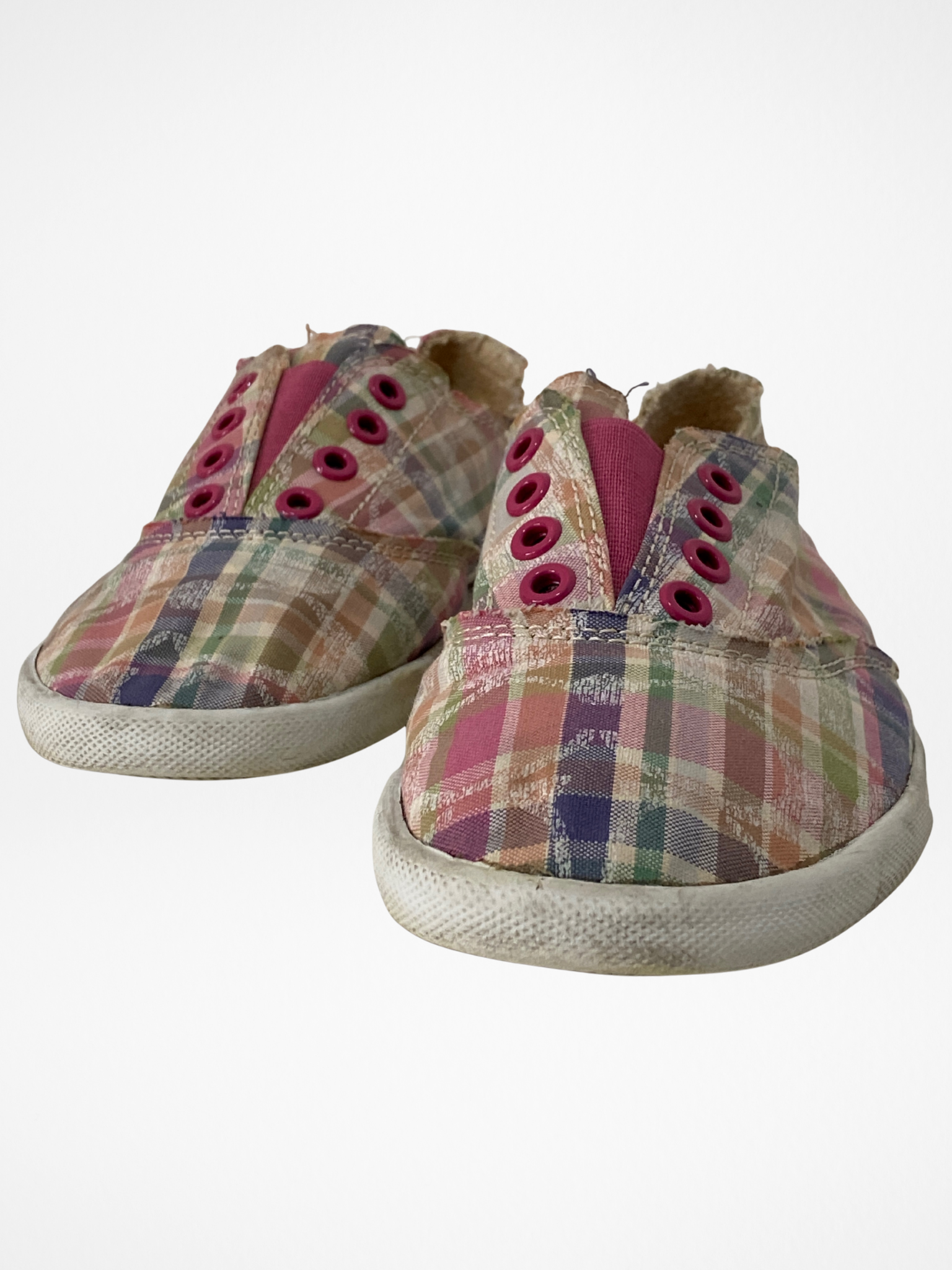 Coach Pink Plaid Distressed Slip-On Sneakers – 38.5 EU