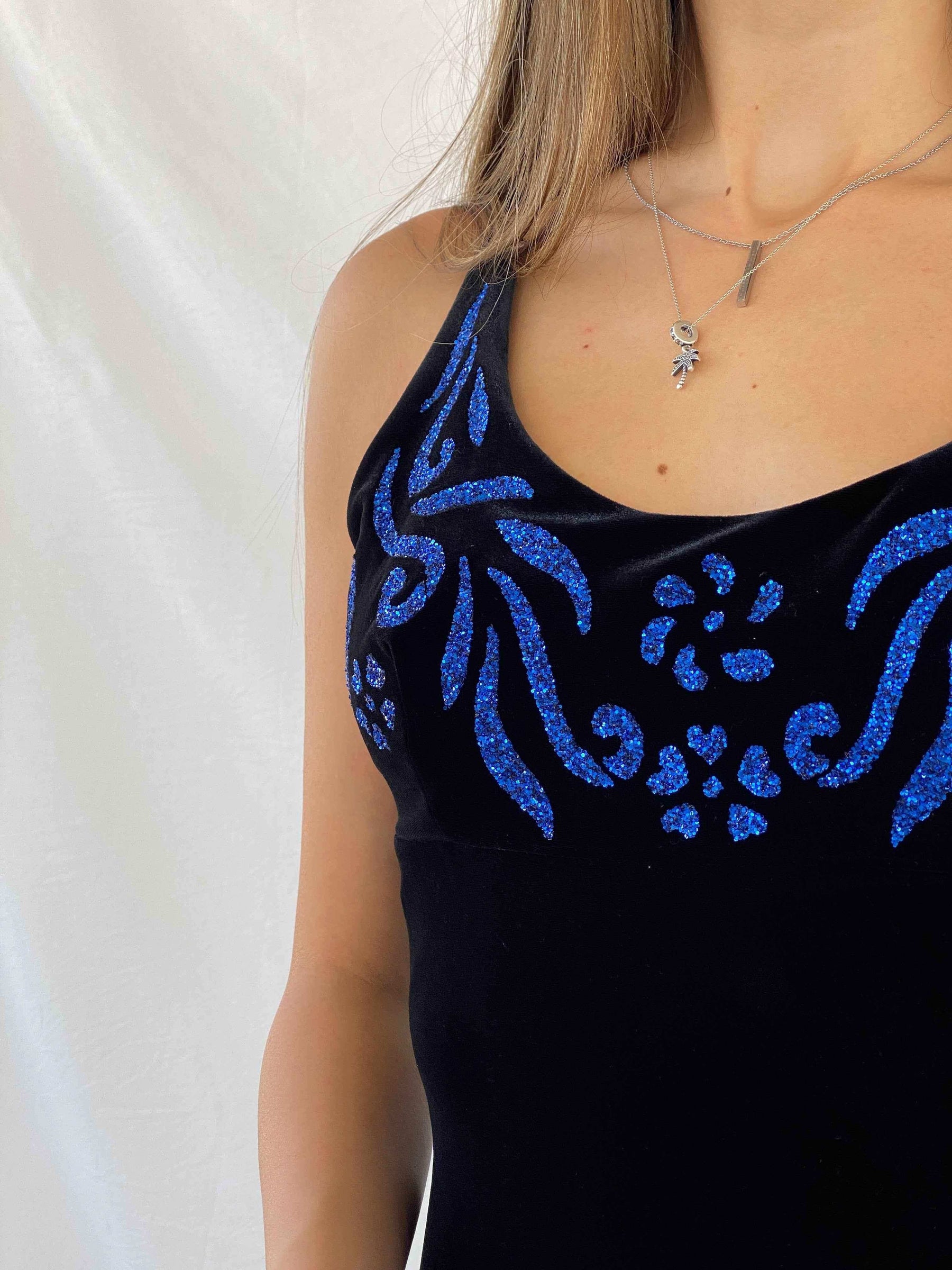 Vintage Morgan and Co. Maxi Velvet Dress - Balagan Vintage