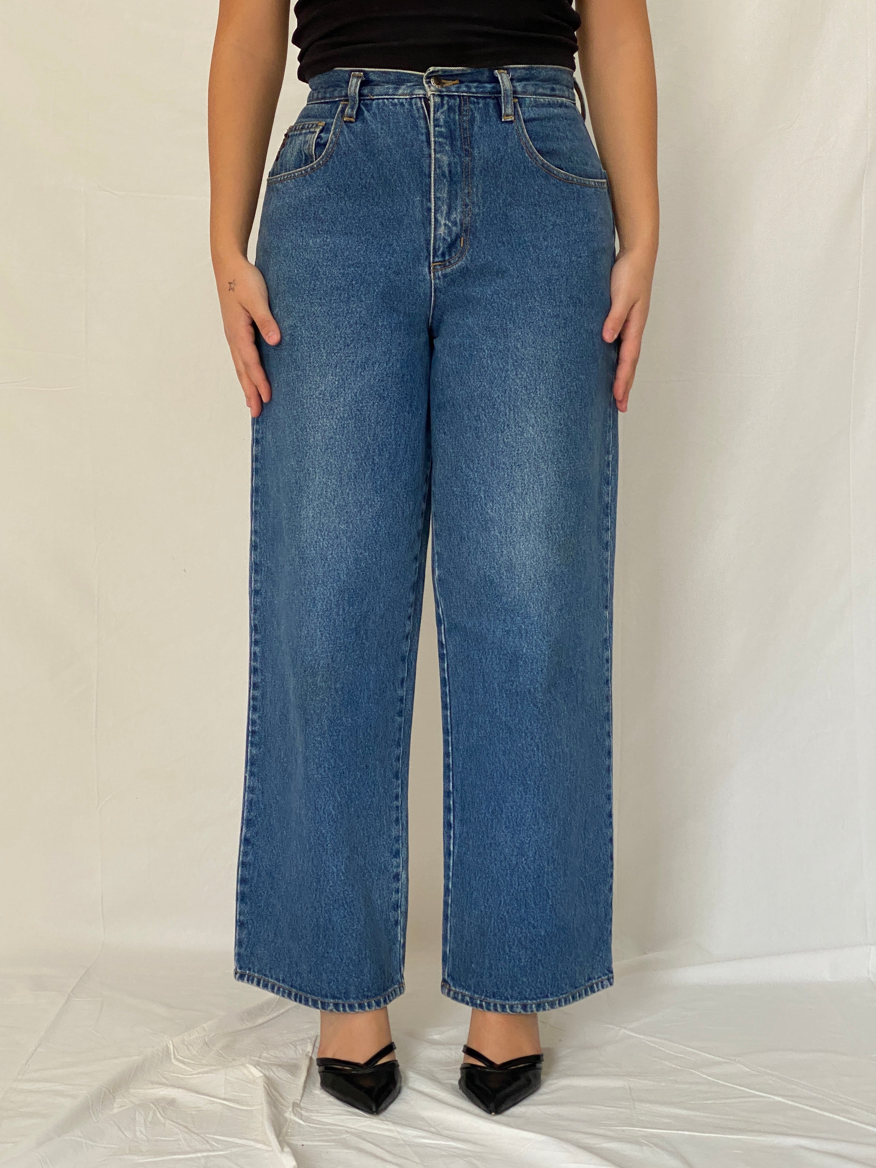 Vintage Guess Jeans Fall '97 Wide Leg High Rise Skater Denim Jean - 38EUR