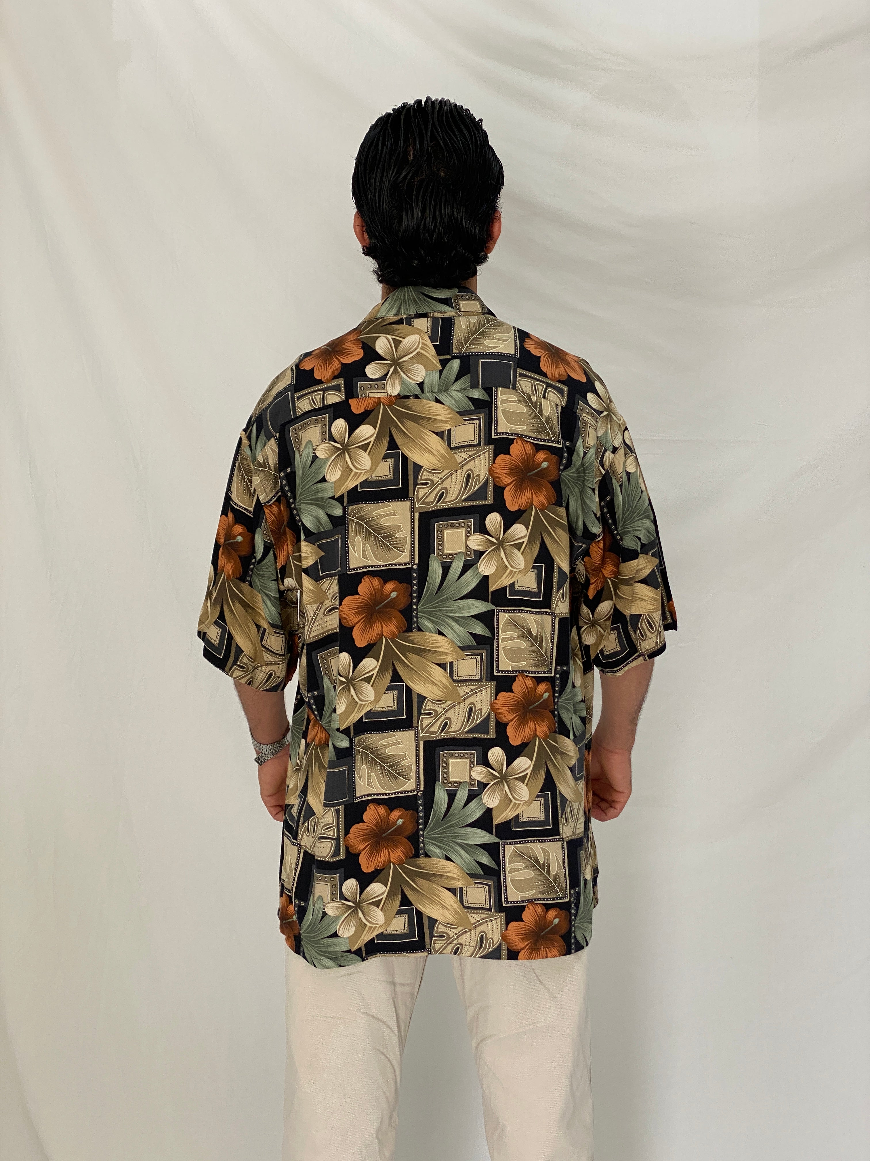 Vintage Campia Moda Tropical Relaxed Fit Rayon Vacation Shirt - L