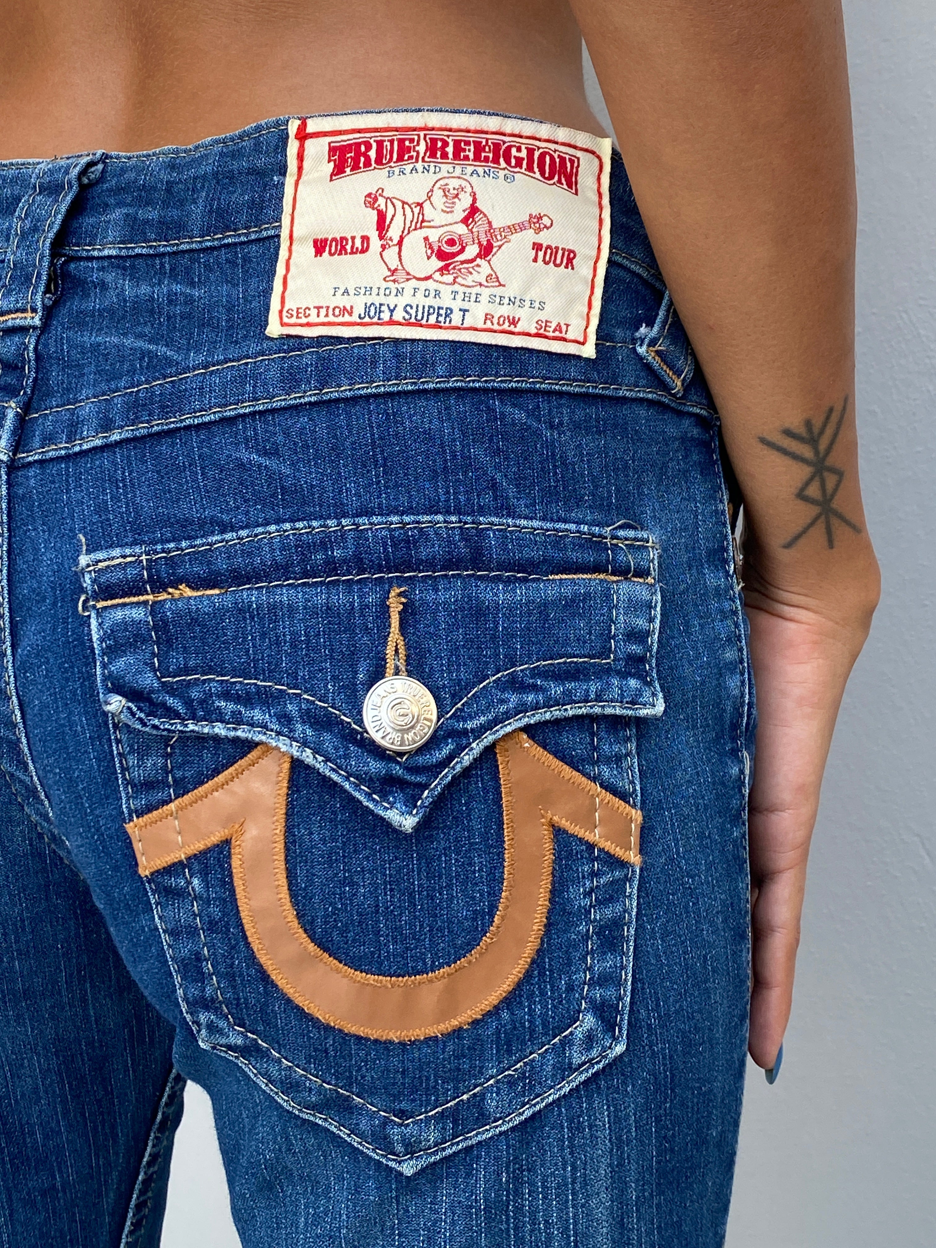 Y2K True Religion Joey Super T Low Rise Straight Leg Jeans – 36EU