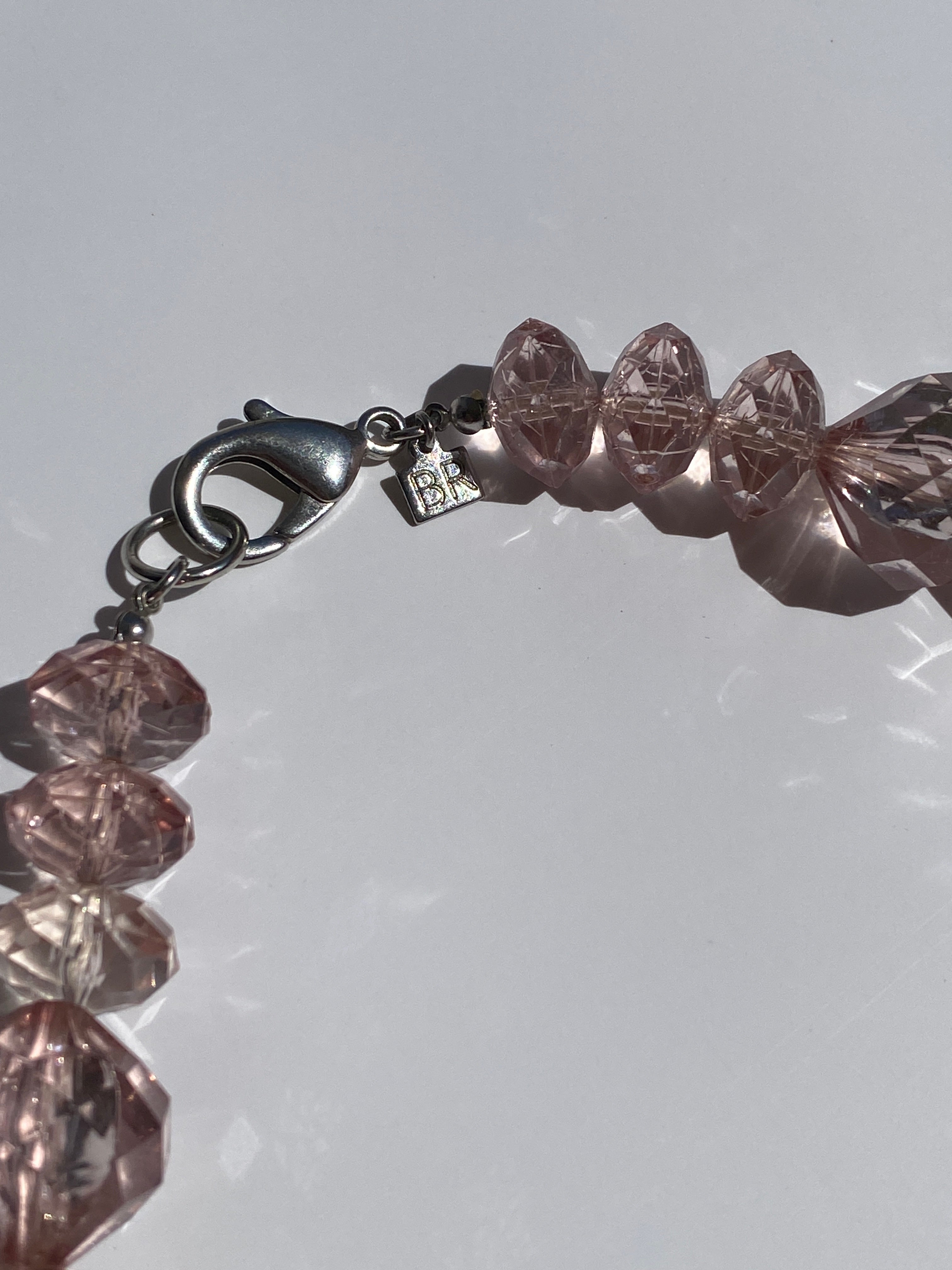 Vintage Y2K Banana Republic Pink Chunky Acrylic Bead Necklace