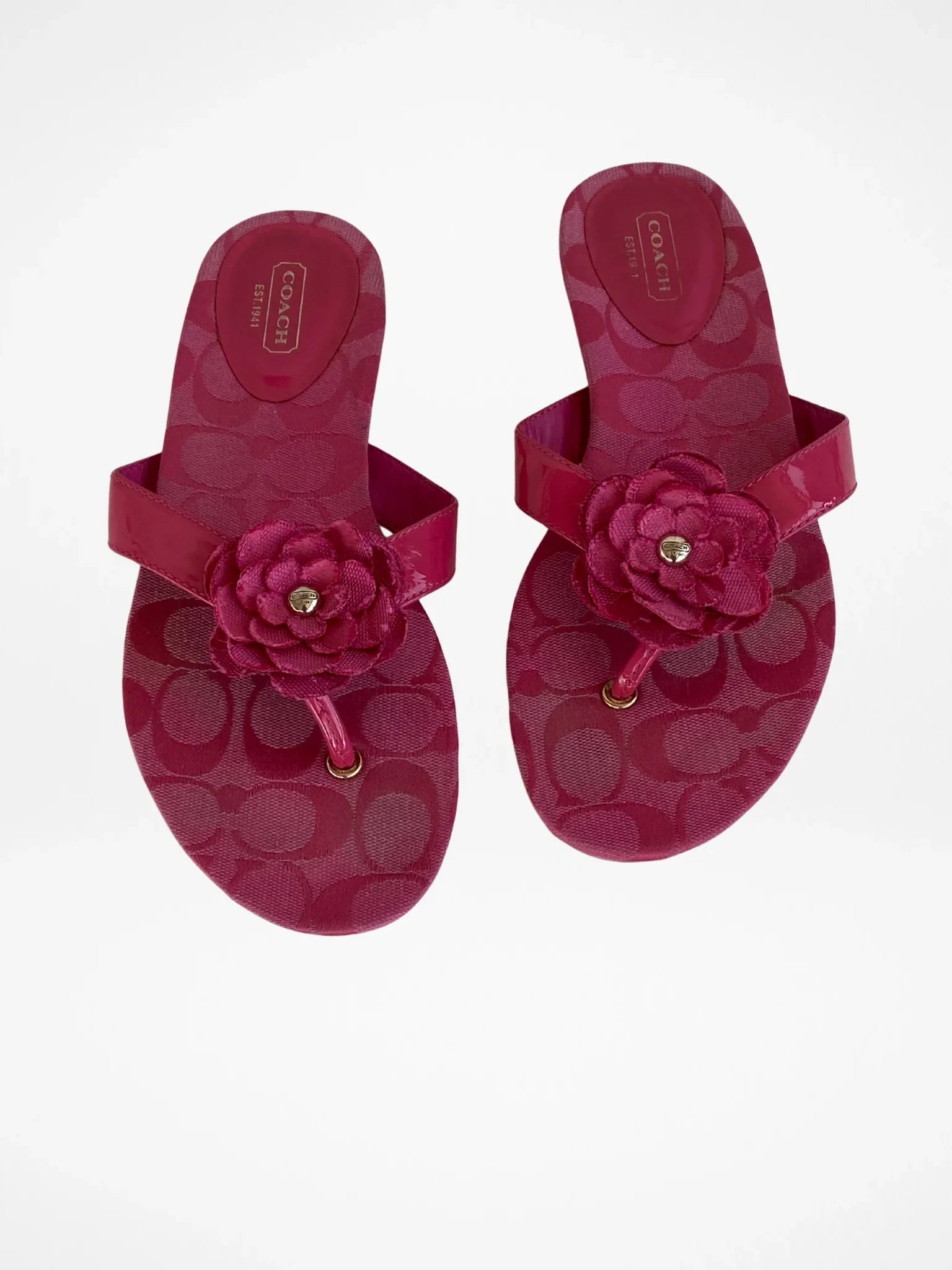 Coach Samira Pink Signature C Floral Sandals – Size EU 39.5