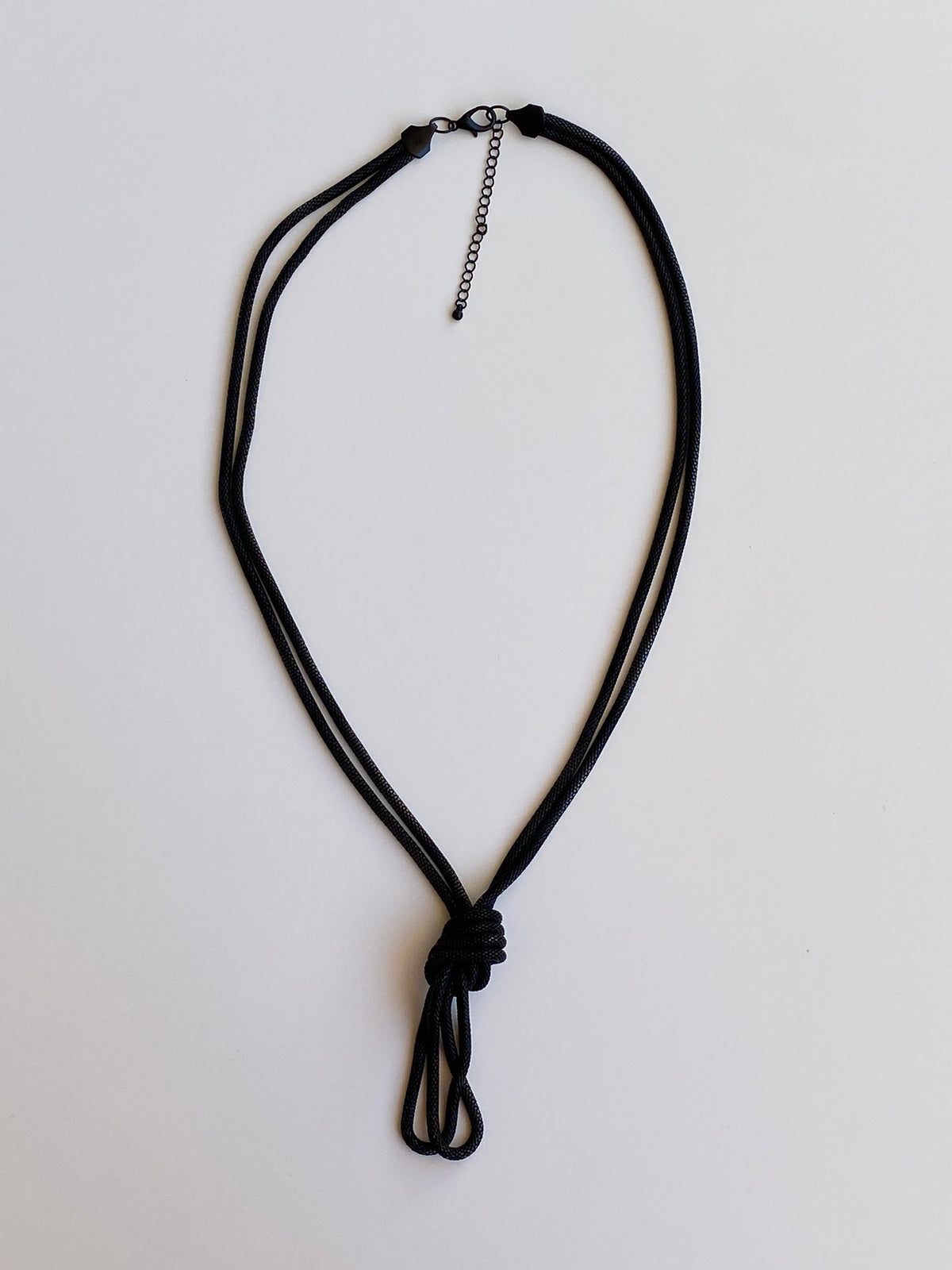 Vintage Y2K Black Mesh Multi-Strand Knot Statement Necklace