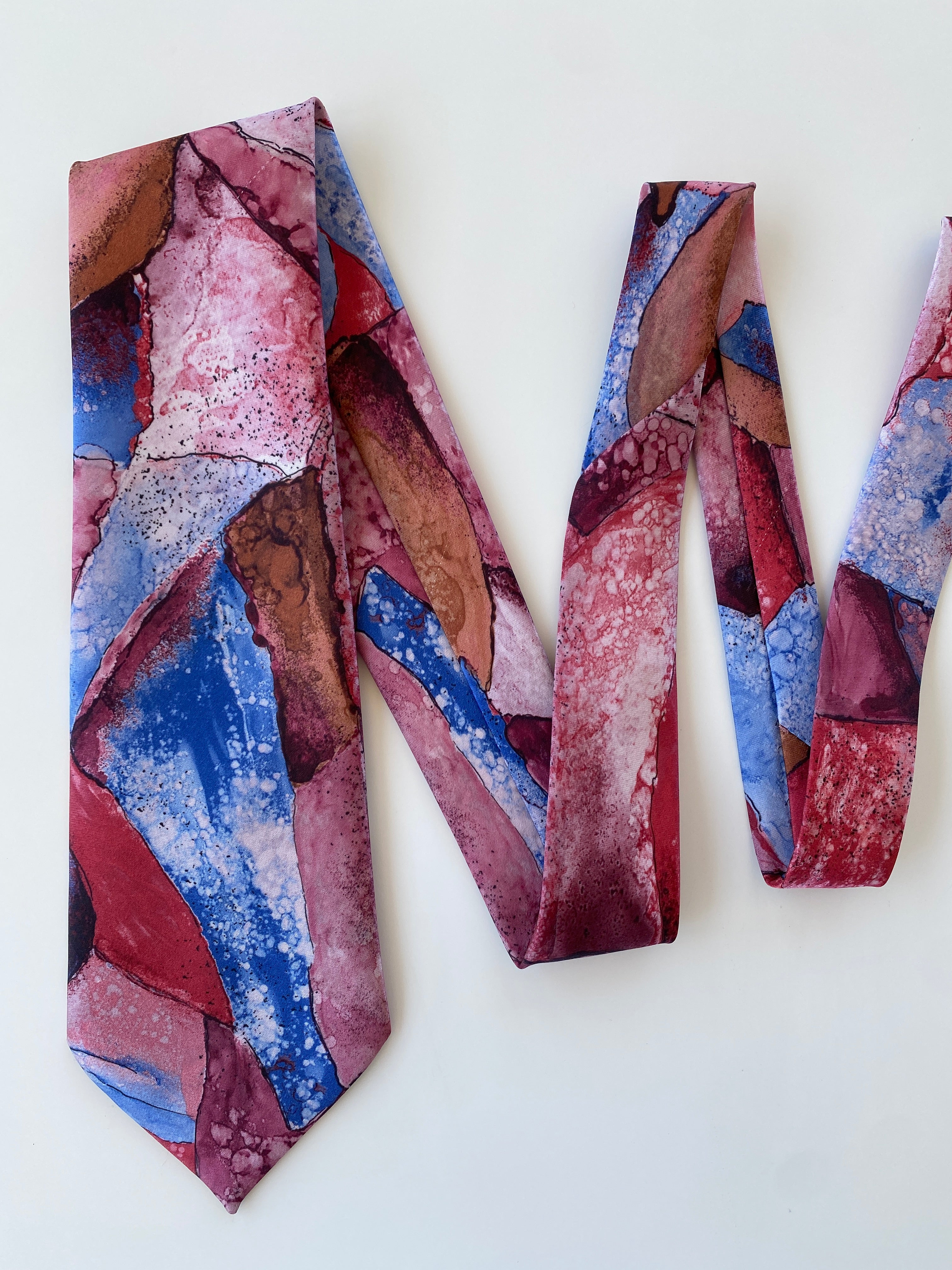 Vintage Paco Rabanne Paris Abstract Painting Printed Men’s Neck Tie