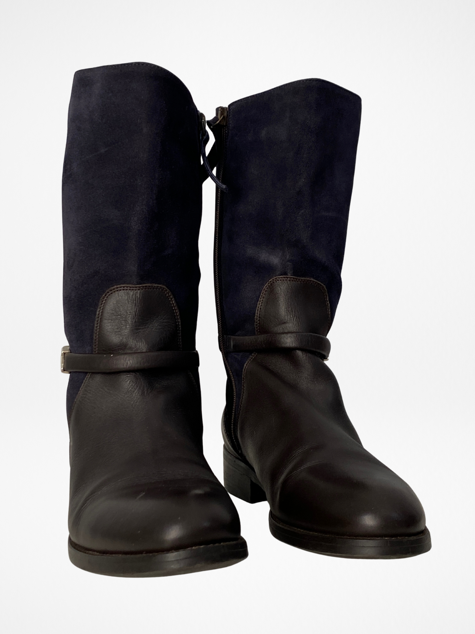 Tommy Hilfiger Hamilton Brown & Navy Leather Suede Boots – EU 41