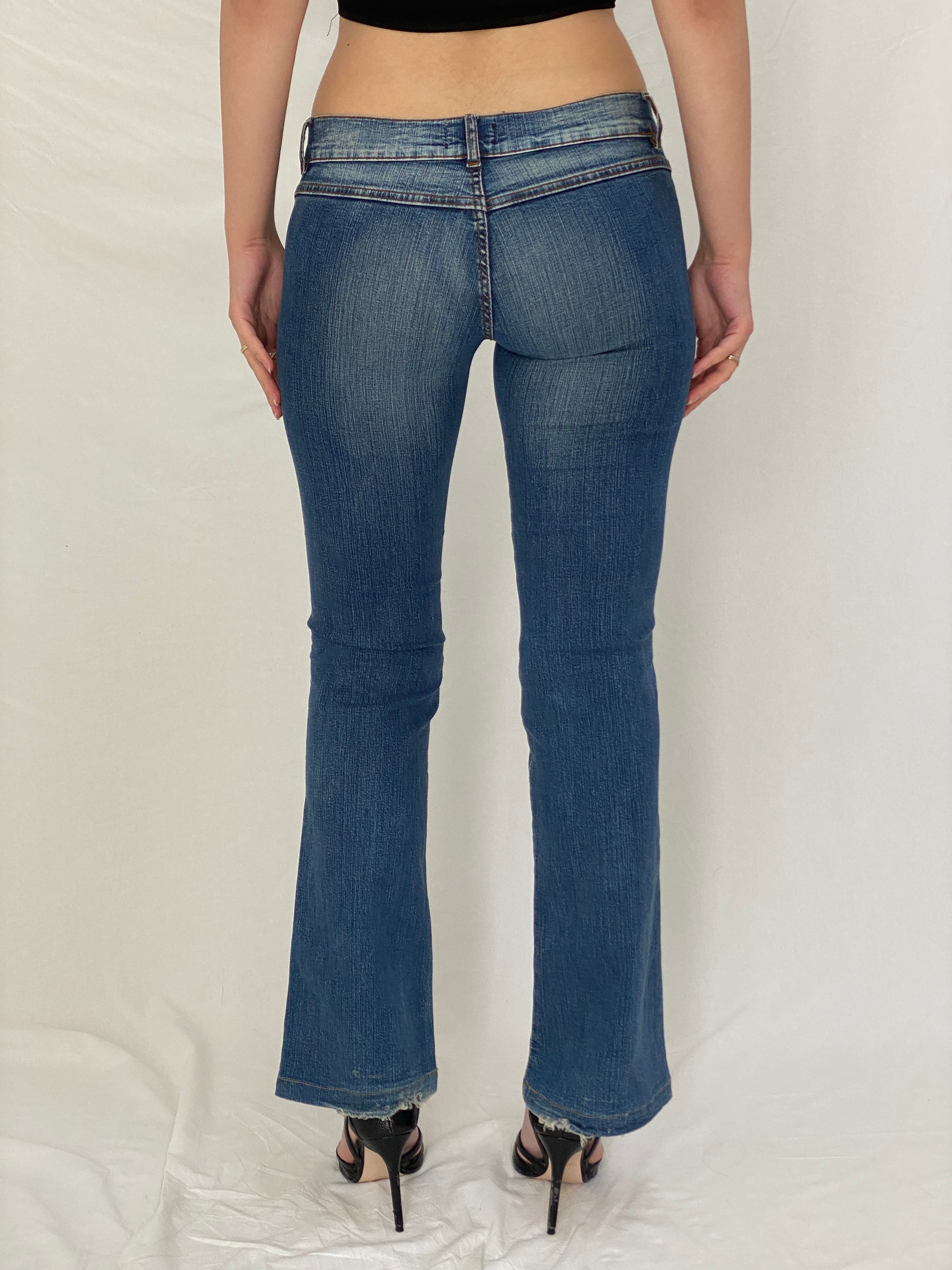 Vintage Y2K Carrera Italian Low Rise Flare Jeans - 36EUR