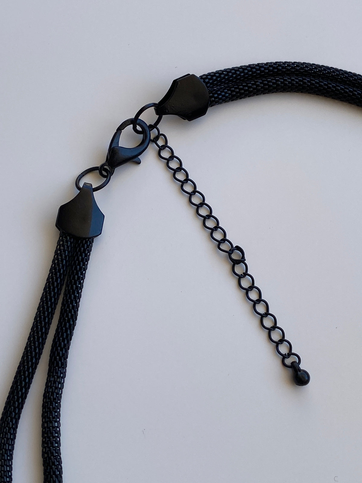 Vintage Y2K Black Mesh Multi-Strand Knot Statement Necklace