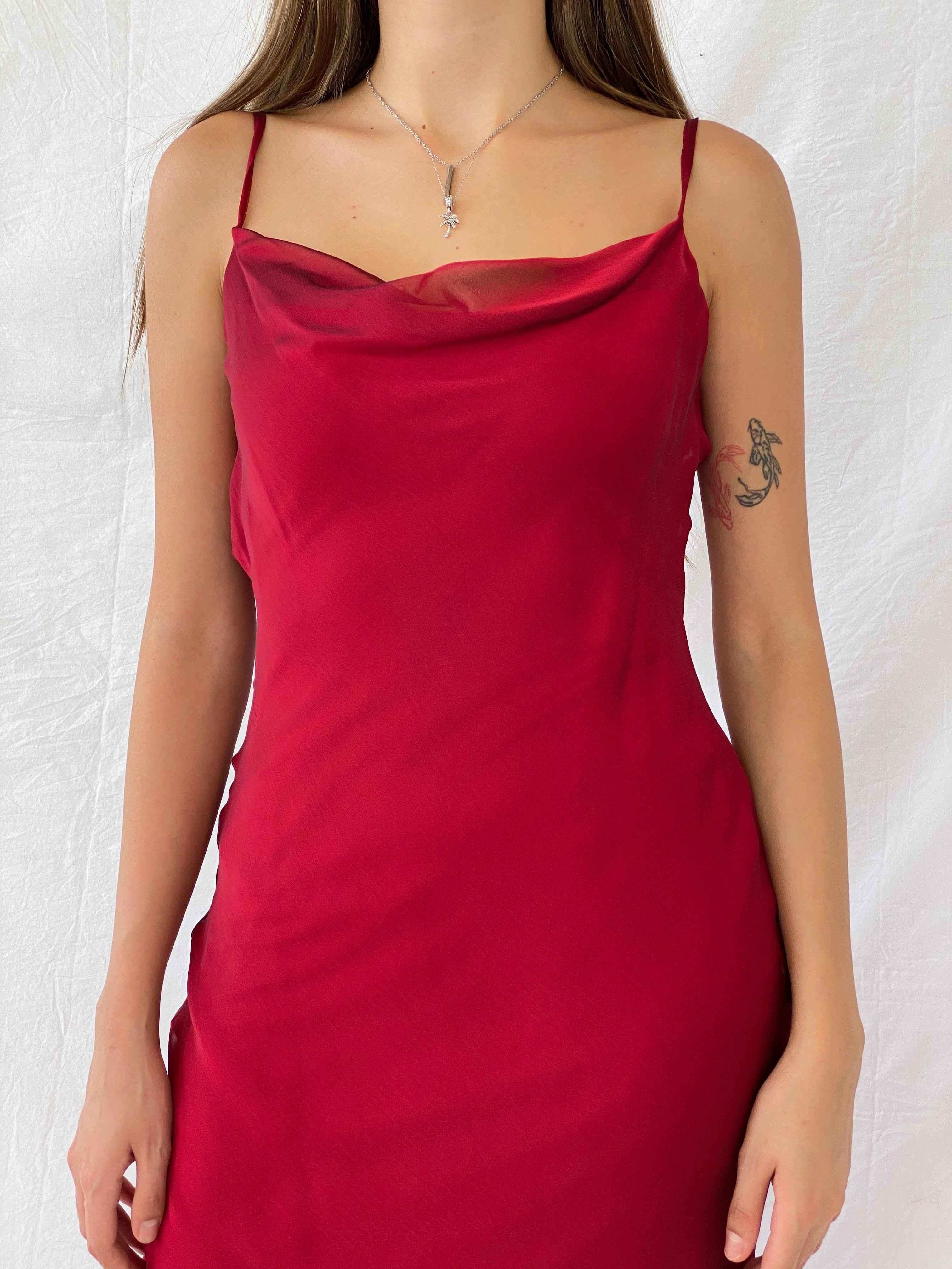Dreamy Vintage 90s New Look Red Asymmetrical Dress - Balagan Vintage Midi Dress 00s dress, midi dress, Mira, NEW IN