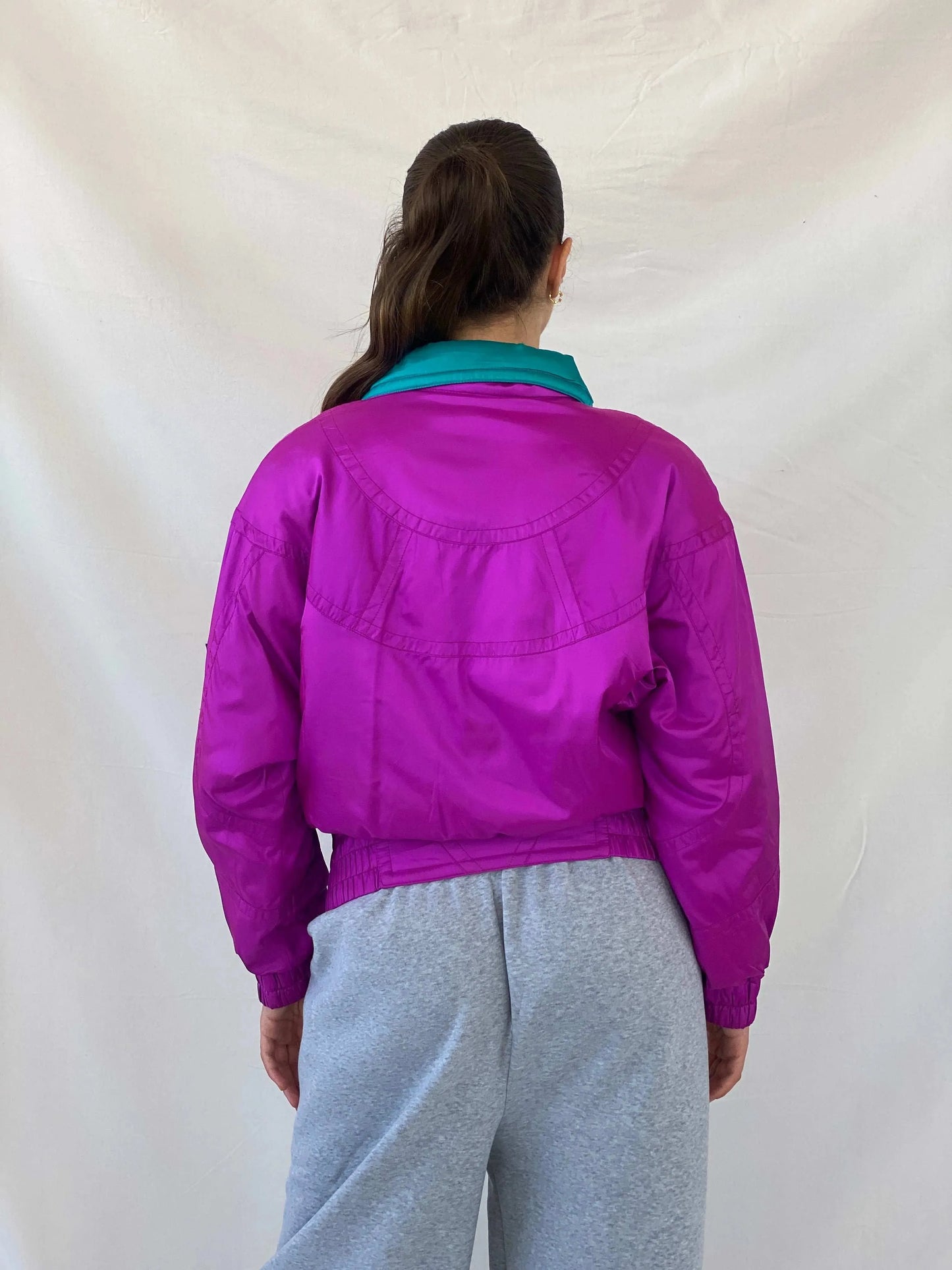 80s/90s TYROLIA Skiwear Pink and Green Ski Puffer Jacket - M - Balagan Vintage Windbreaker Jacket 00s, Coats&Jackets, Mira, ski jacket, vintage, vintage windbreaker, windbreaker, windbreaker jacket, women, Women's Windbreaker Jackets