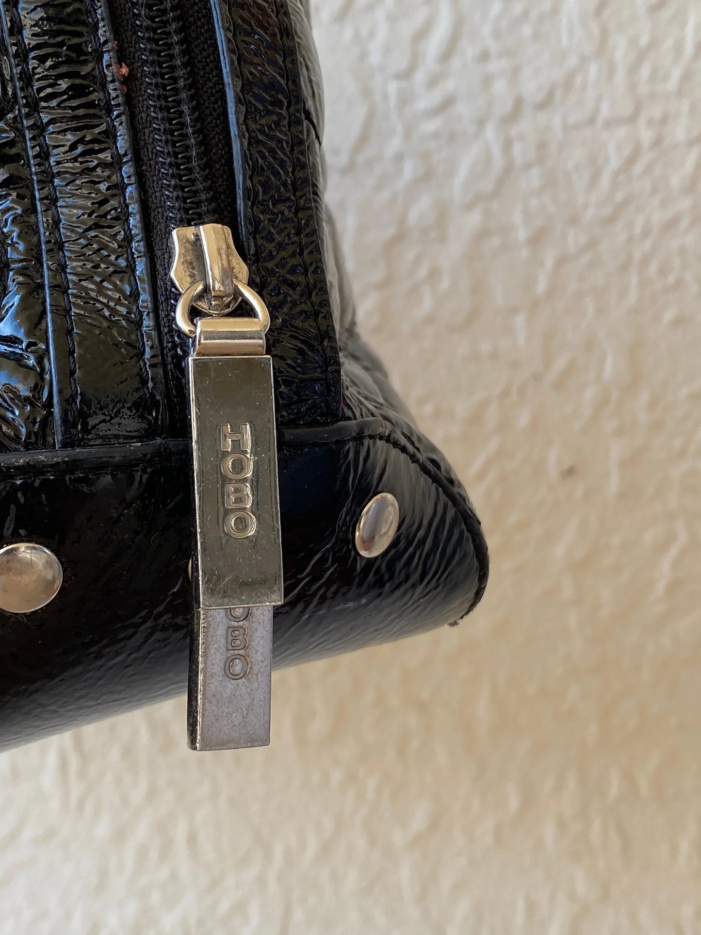 Hobo International Black Purse Patent Leather Quilted Shoulder Bag