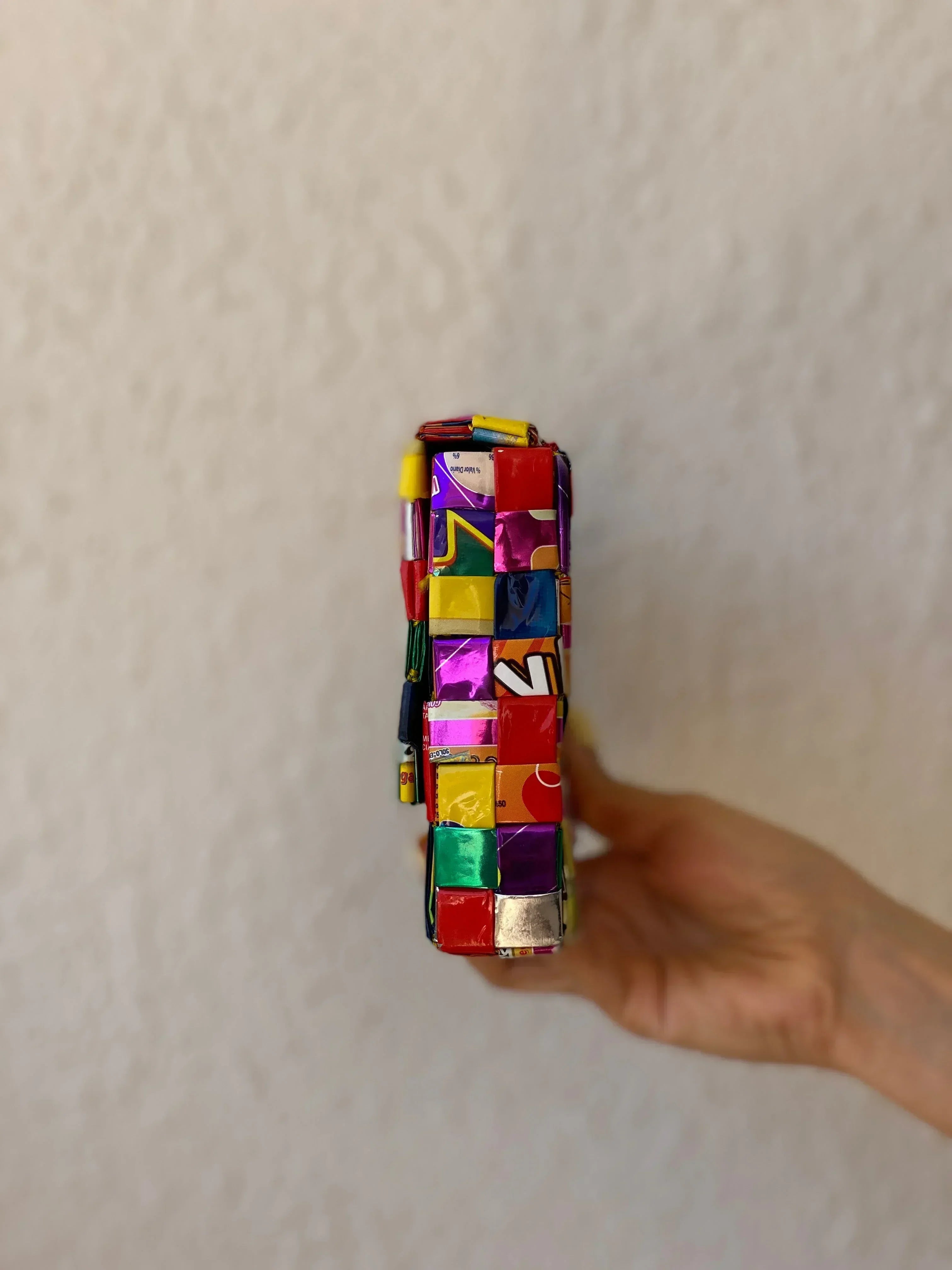 Ecoist Recycled Candy Wrapper Clutch Bag – Handmade Colorful Woven Upcycled Purse