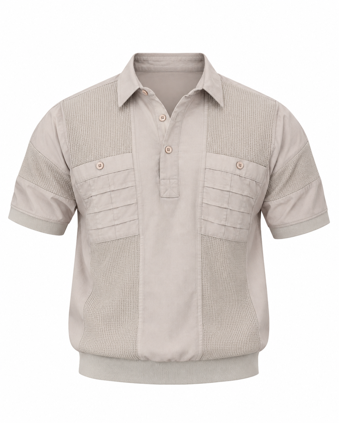 Vintage 90s Alexxus Exclusive Gray Top Textured Panel Polo Shirt – L