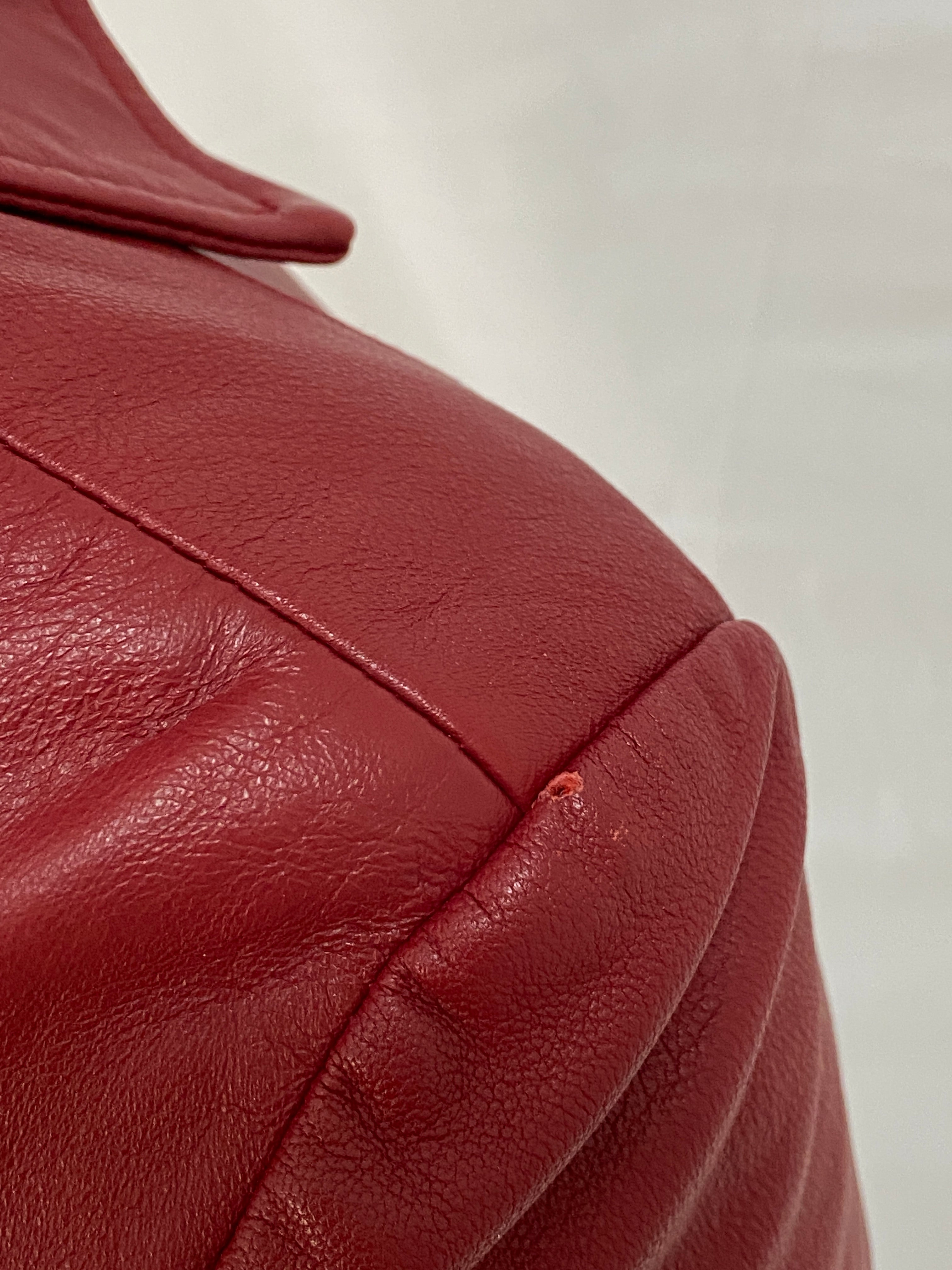 Vintage Adler Collection Burgundy Genuine Leather Zip-Up Jacket Tailored Women’s Leather Jacket – L