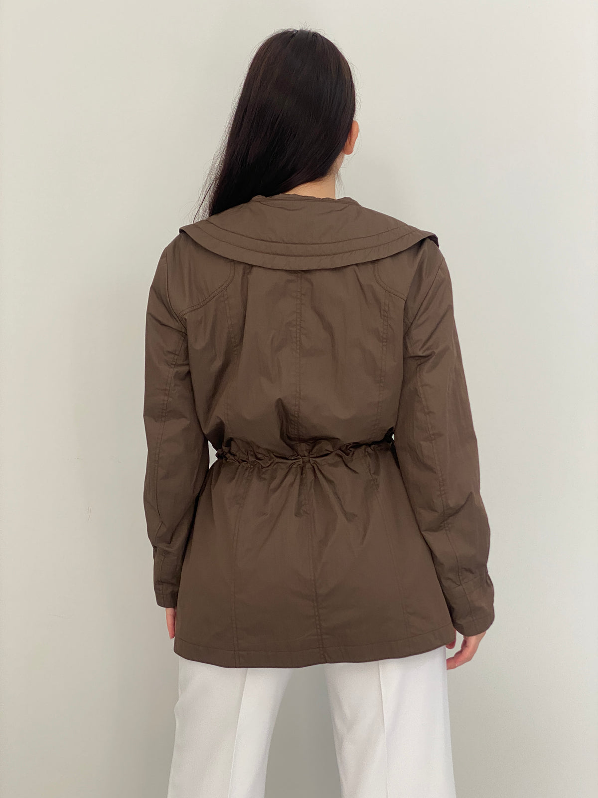 Y2K Opal Woman Chocolate Brown Lightweight Utility Trench Coat – L