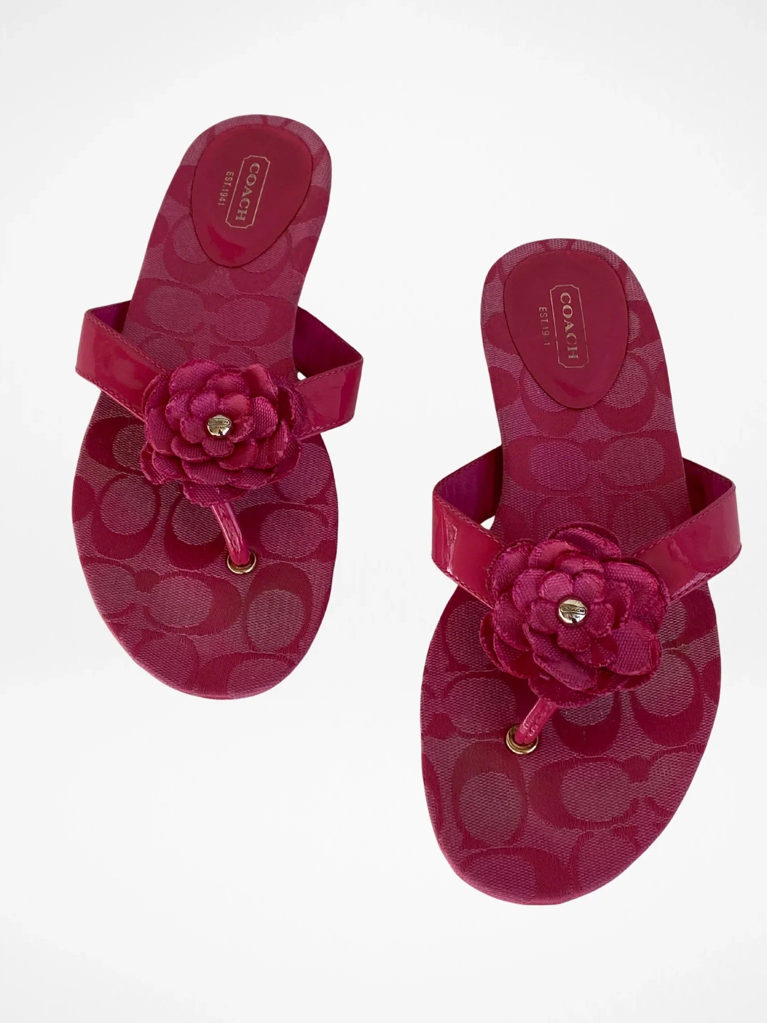 Coach Samira Pink Signature C Floral Sandals – Size EU 39.5