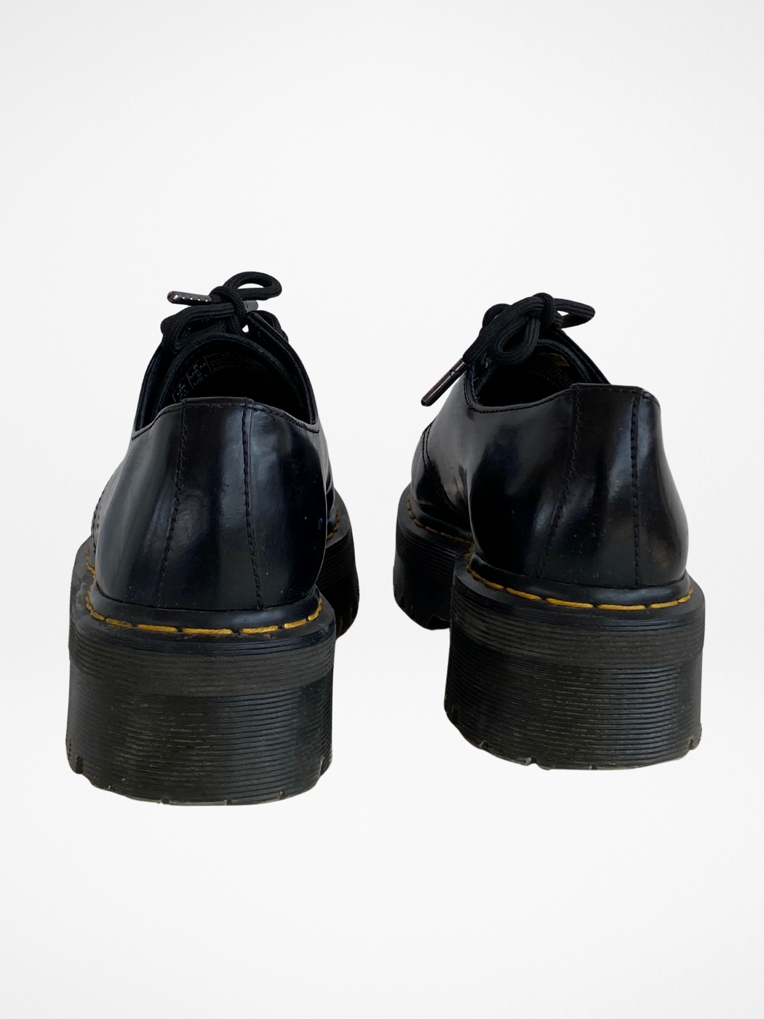 Dr. Martens Docs Black Leather Chunky Platform Derby Shoes Lace-Up Oxfords – Size EU 41