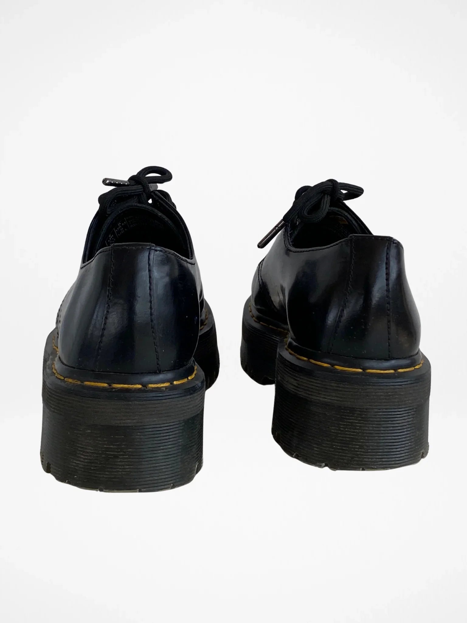 Dr. Martens Docs Black Leather Chunky Platform Derby Shoes Lace-Up Oxfords – Size EU 41