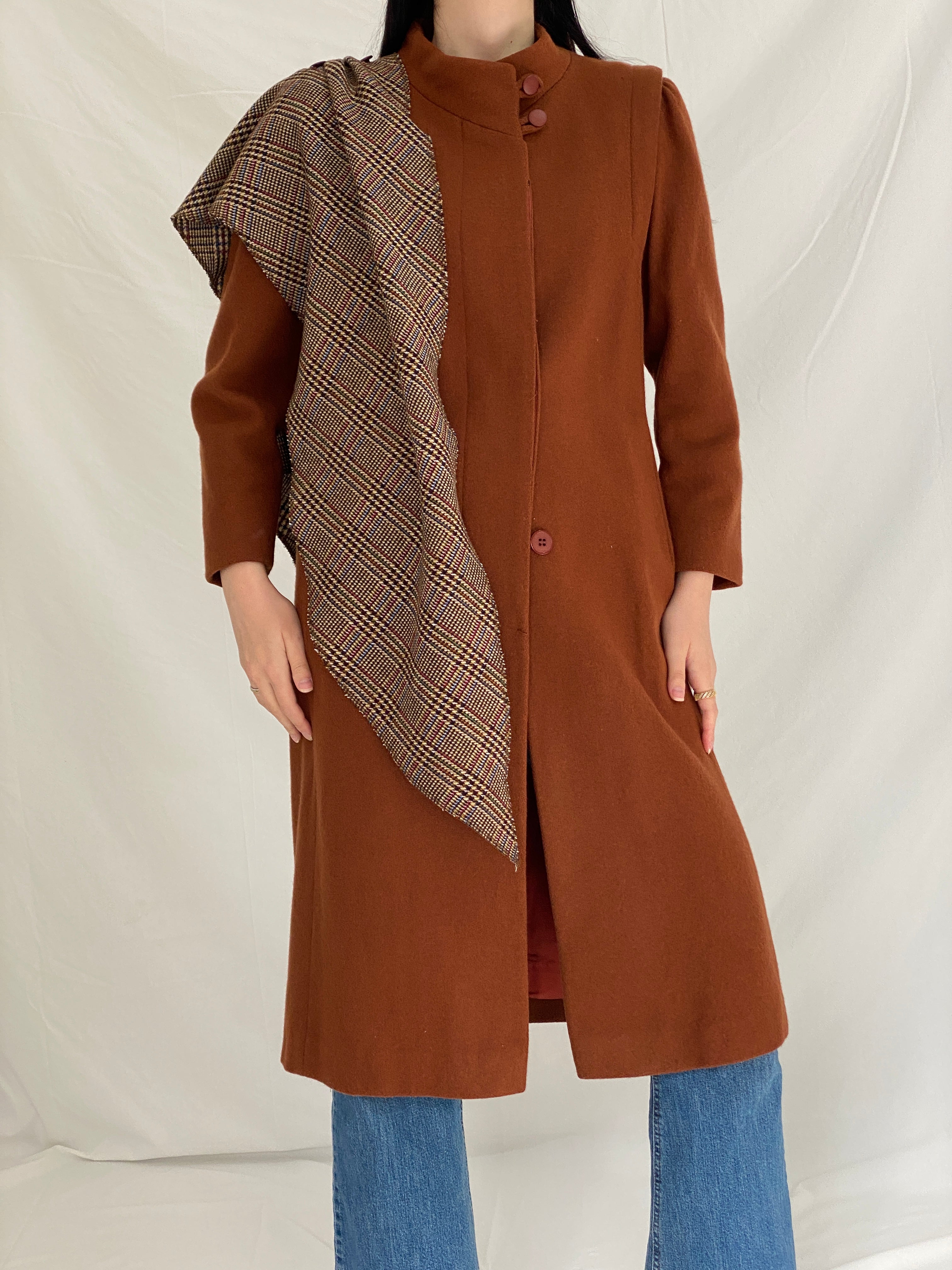 Vintage 80s/90s Fashions by JILL Rust Brown Structured Tailored Coat - S