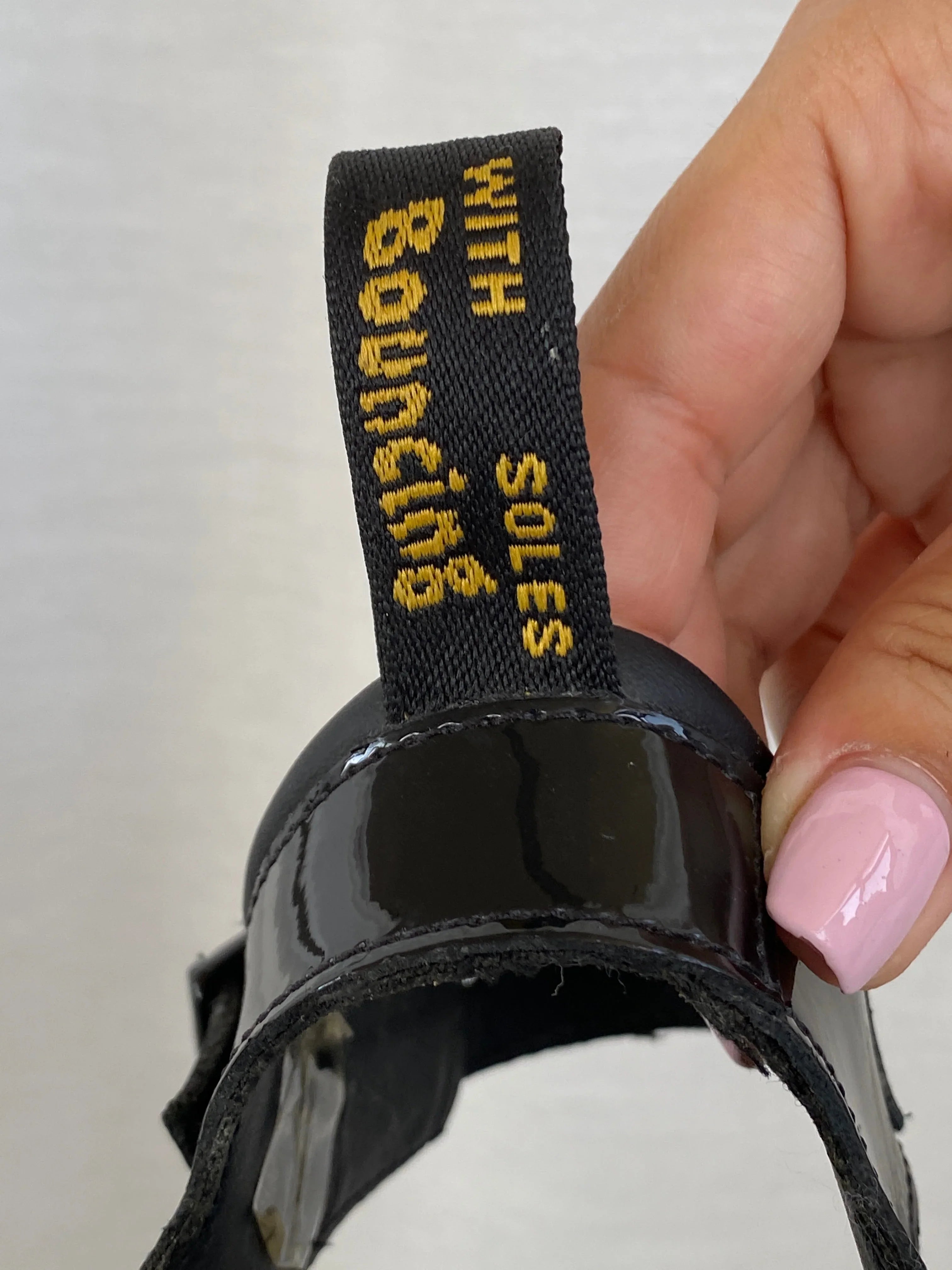 Dr. Martens Blaire Black Platform Patent Leather Gladiator Sandals – Size EU 37