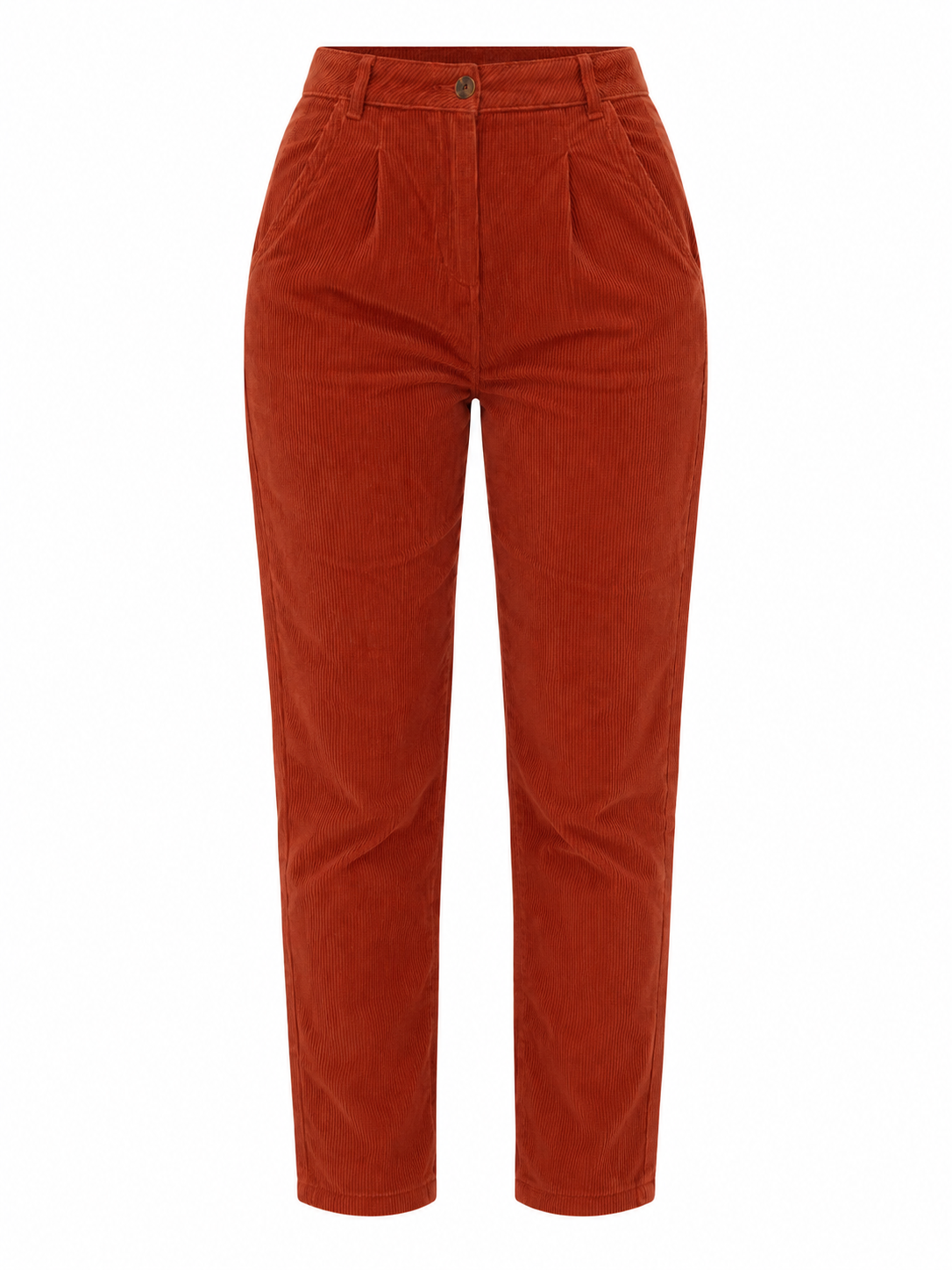 Vintage 90s Too Bizzy Rust Orange Corduroy High-Waisted Tapered Pants – 38EUR
