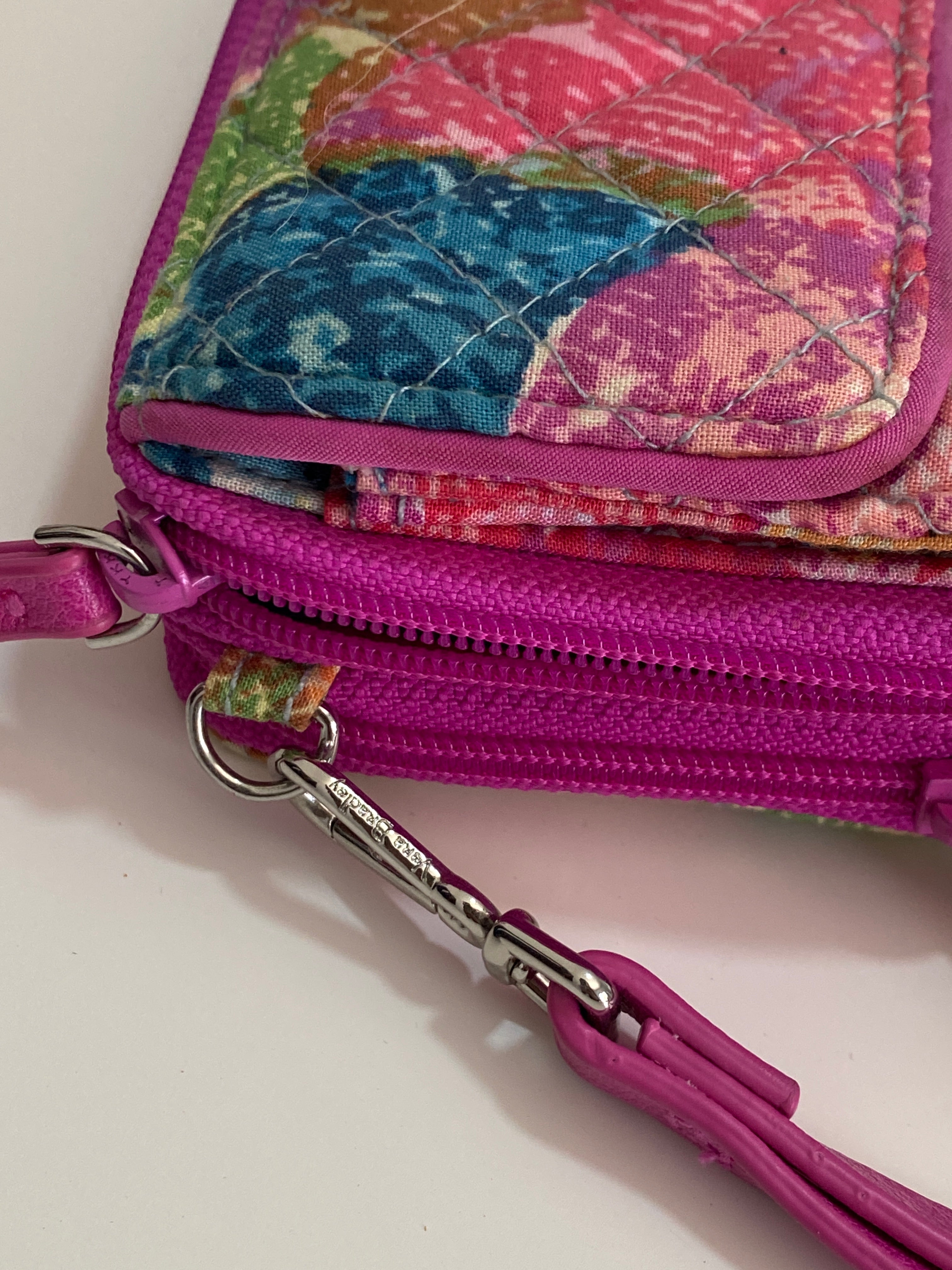 Vera Bradley Quilted Floral Crossbody Wallet Bag with Wristlet & Adjustable Strap