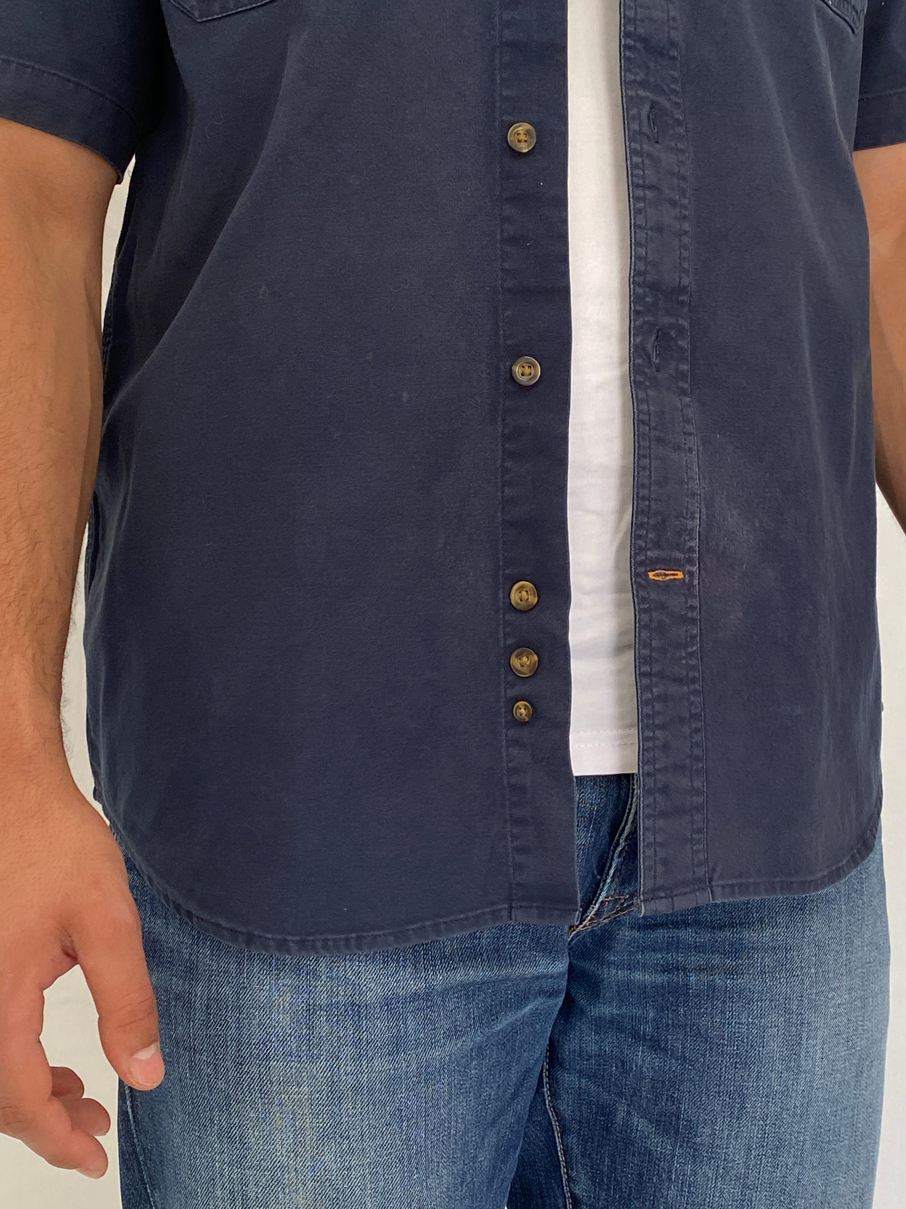 Carhartt Relaxed Fit Navy Cotton Work Spring 2019 Shirt - L