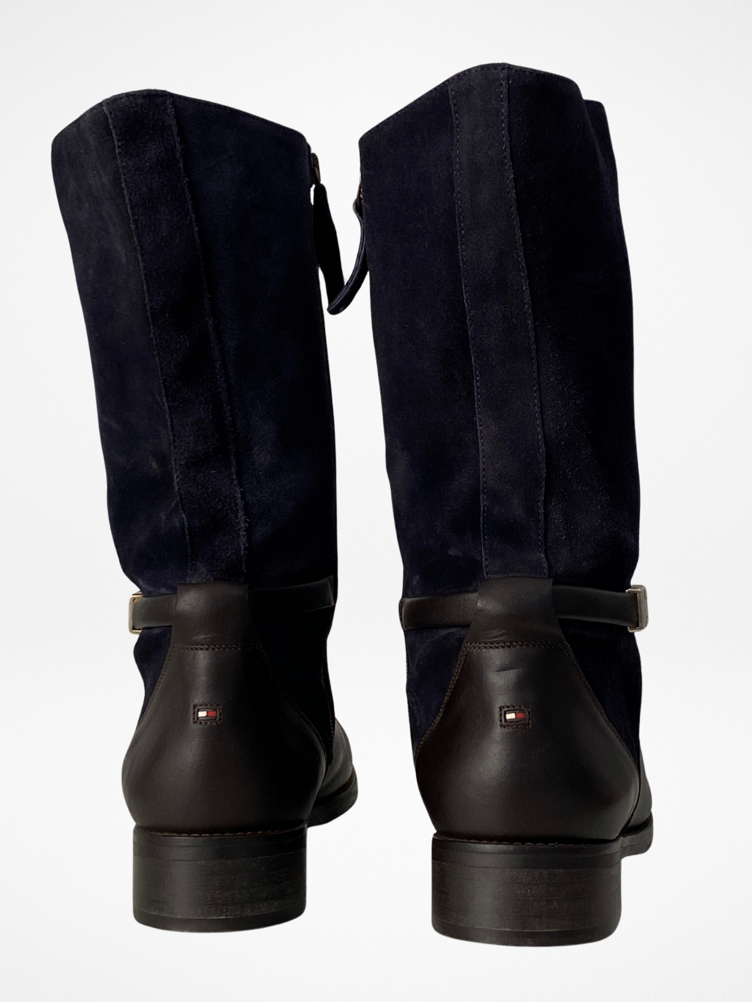 Tommy Hilfiger Hamilton Brown & Navy Leather Suede Boots – EU 41