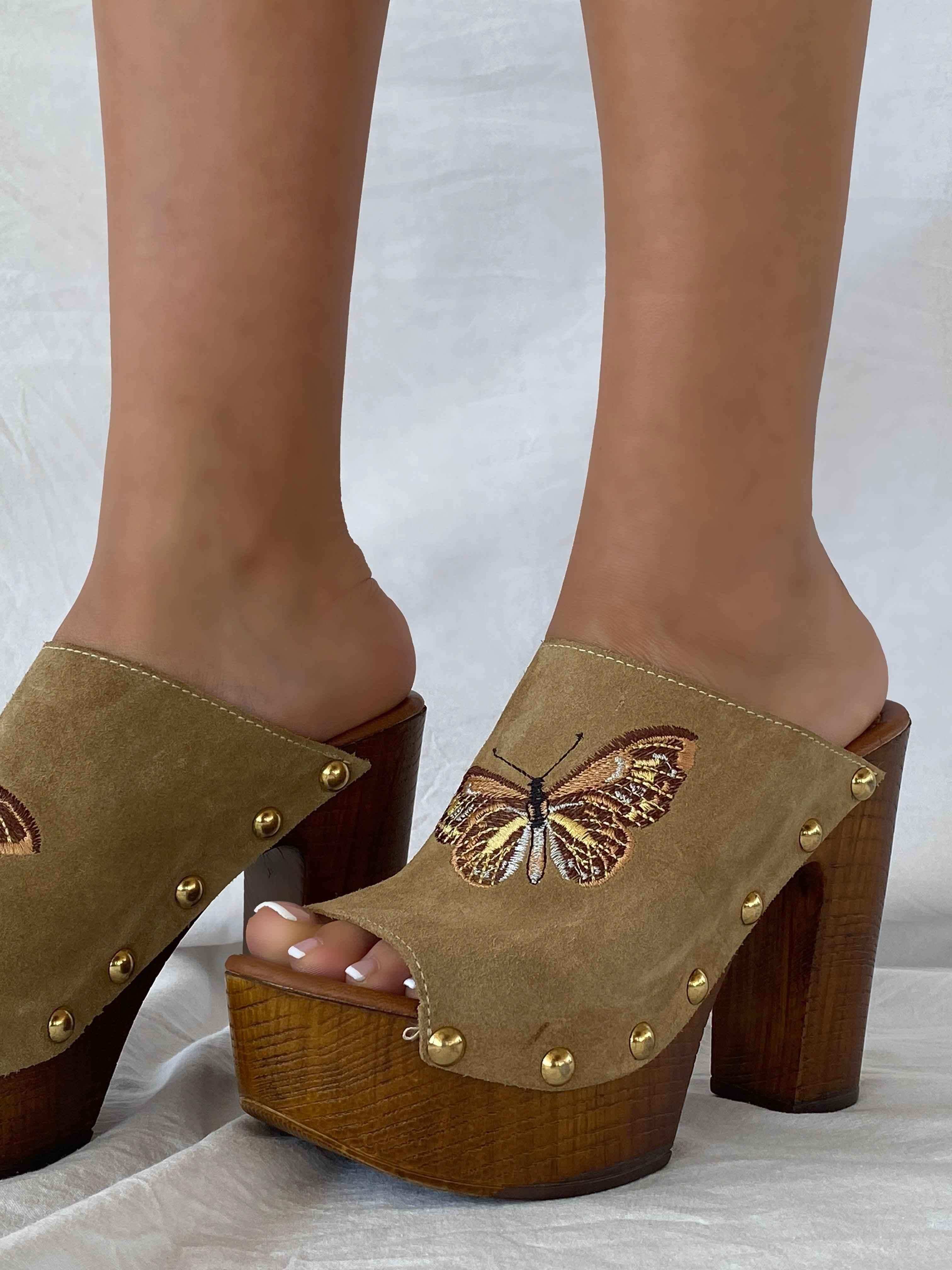 Sandy For Divarese Open Toe Clog Sandals - Balagan Vintage Heels 00s, 90s, sandals